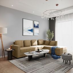 Skiver Fabric L Shape Sofa Set 6 Seater – Premium Comfort by Swani Furniture - Image 2