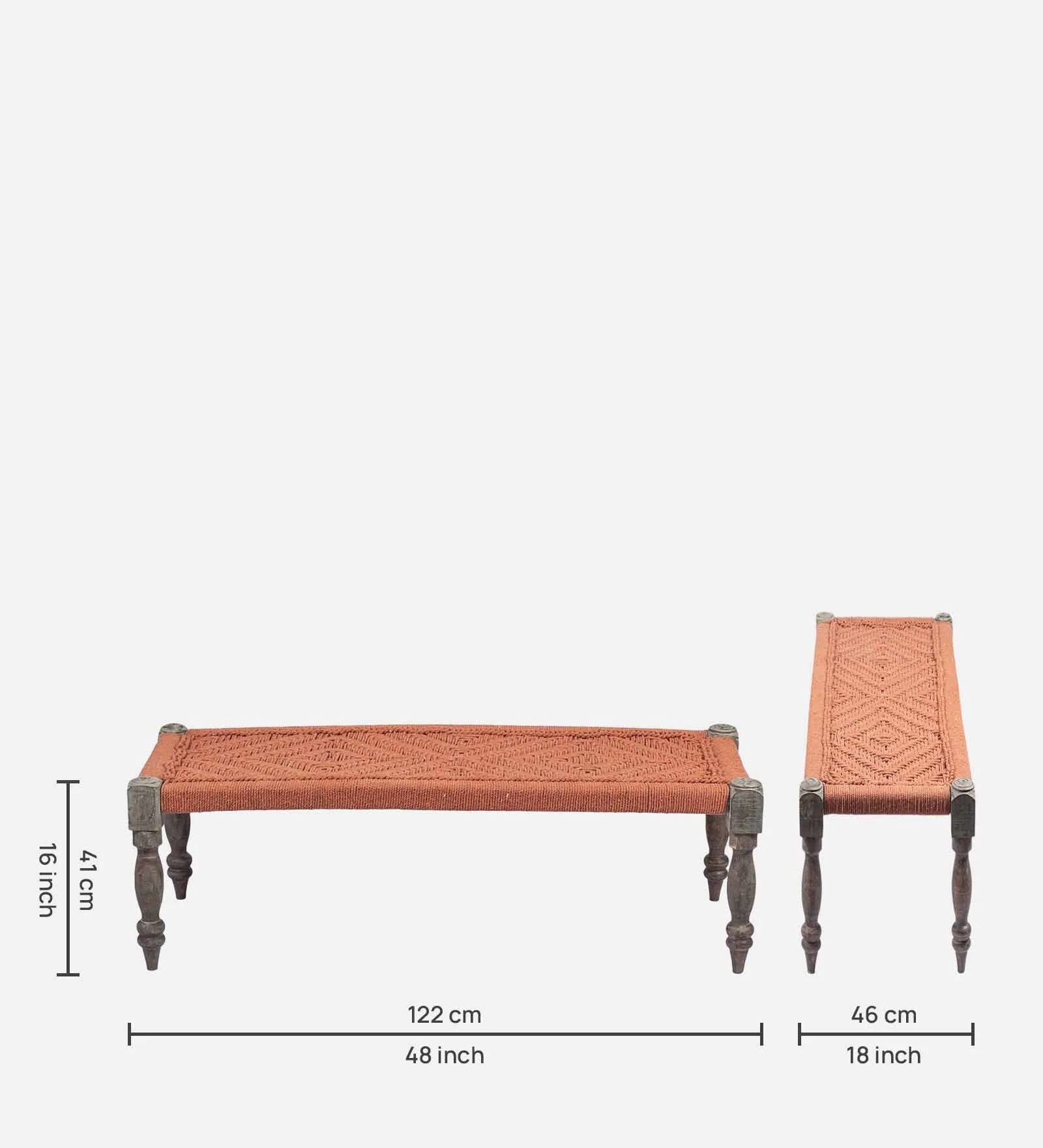 Solid Wood Bench in Orange – Modern & Stylish Seating | Swani Furniture - Image 2