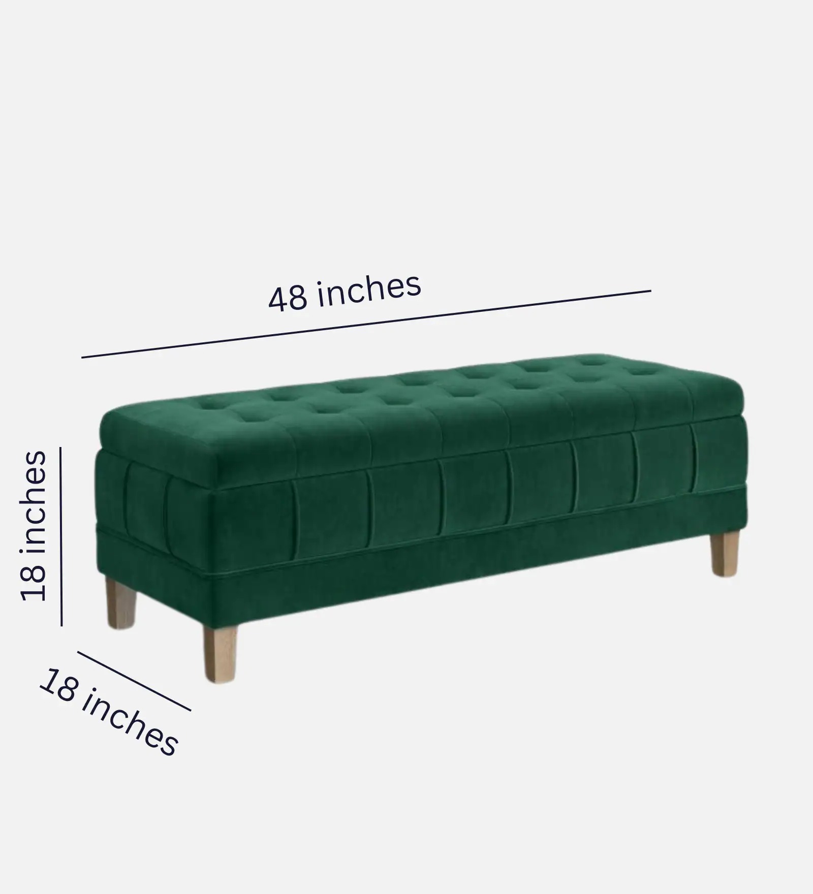 Green Storage Bench with Compartment – Functional Upholstered Seating | Swani Furniture - Image 2
