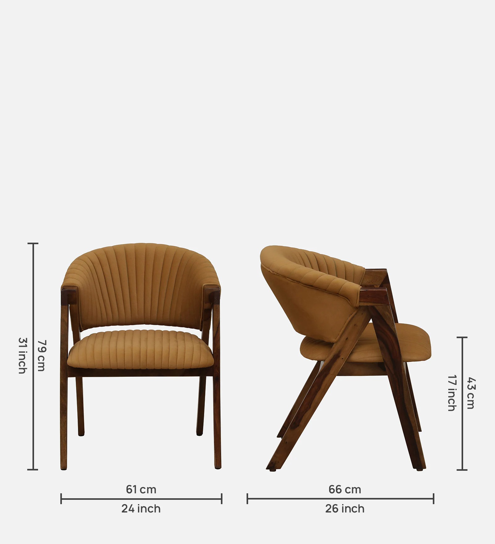 Sheesham Wood Armchair in Provincial Teak Finish – Scratch-Resistant Wooden Accent Chair | Swani Furniture - Image 4