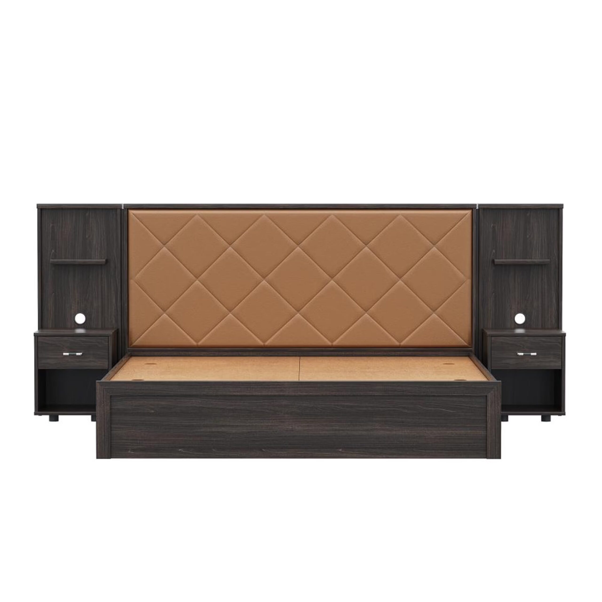 Swani Furniture Noctis King Size Storage Bed with Camel Fabric Upholstered Headboard – Engineered Wood Bed - Image 5