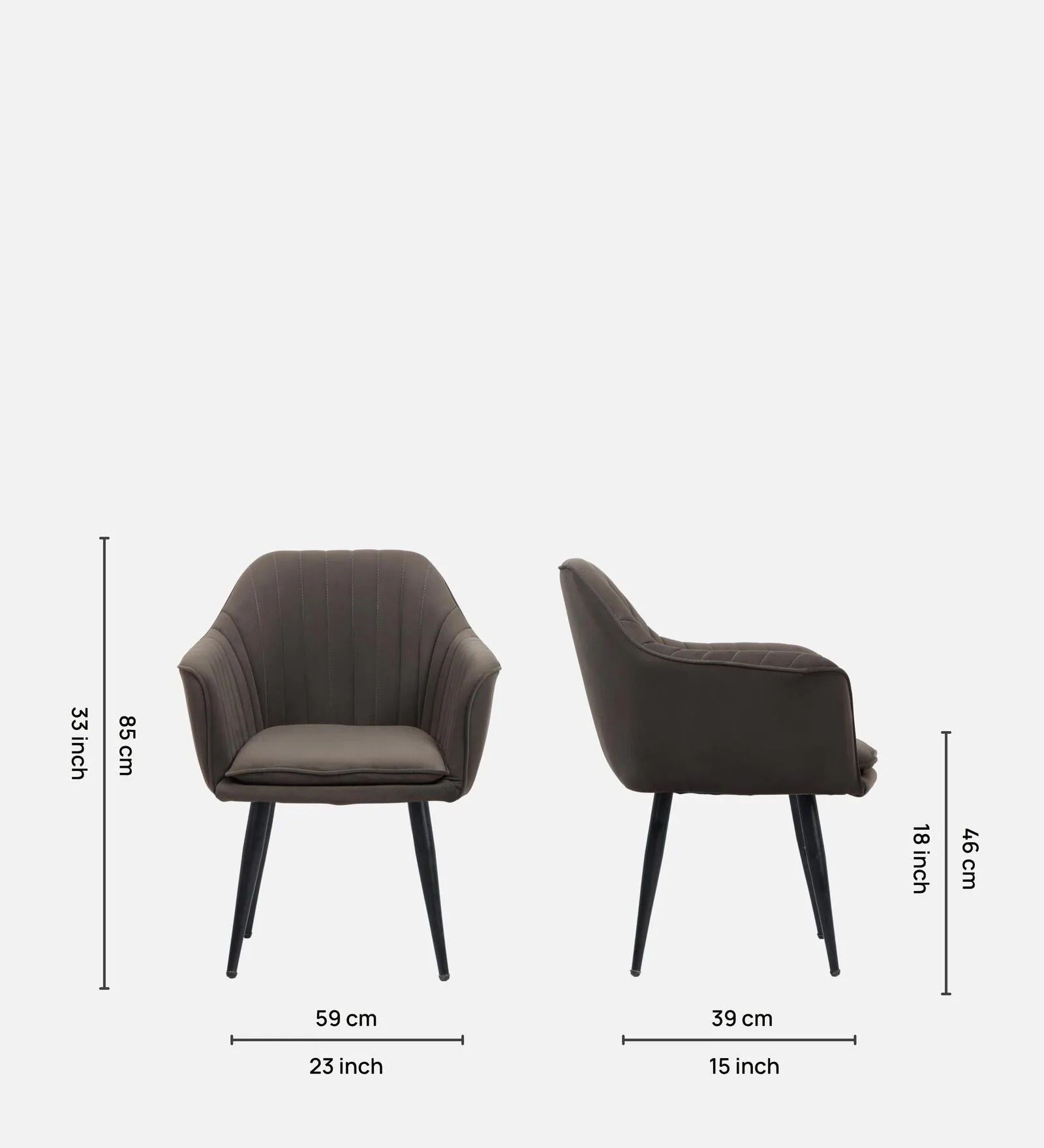 Grey Fabric Armchair – Modern Comfortable Accent Chair for Living Room | Swani Furniture - Image 2