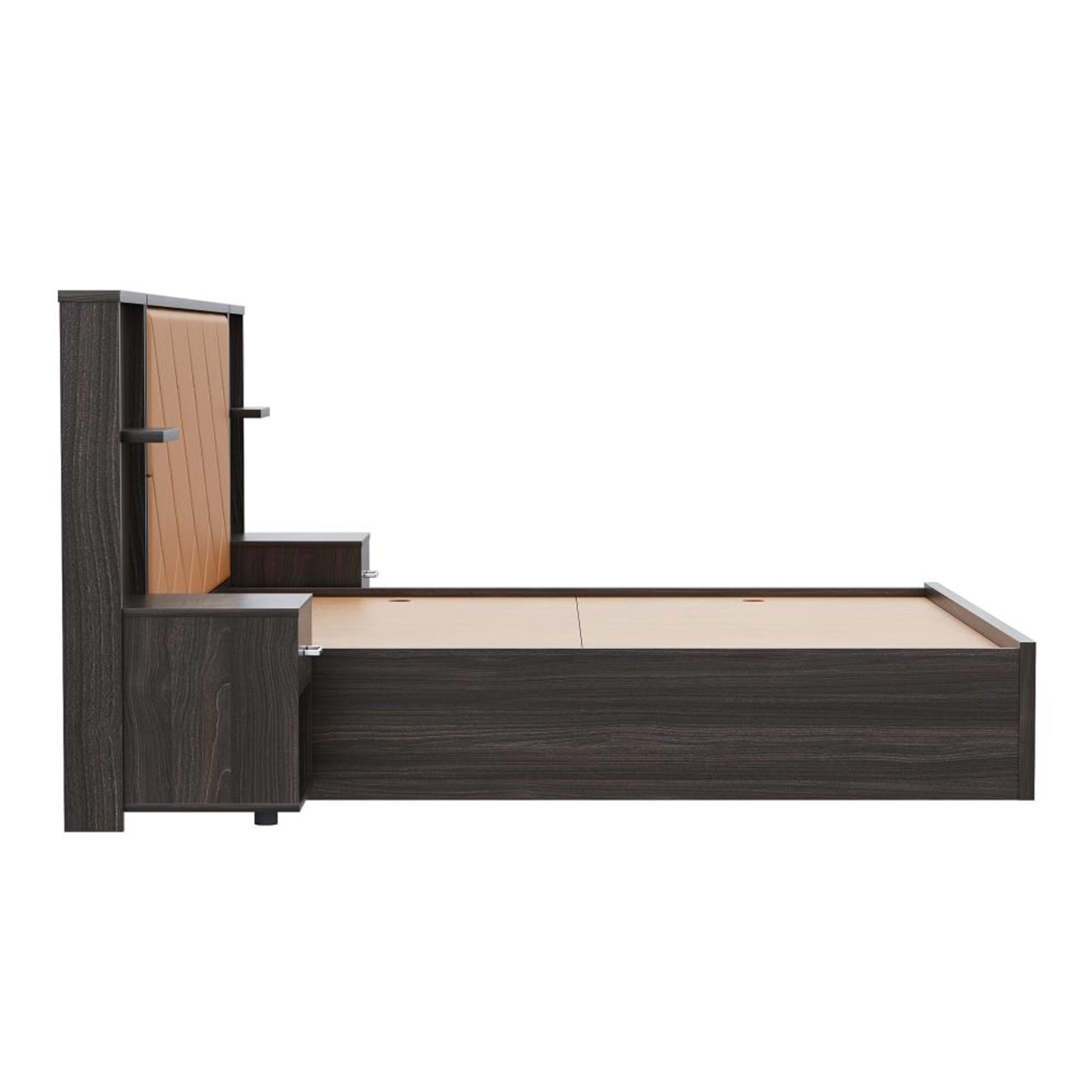 Swani Furniture Noctis King Size Storage Bed with Camel Fabric Upholstered Headboard – Engineered Wood Bed - Image 4