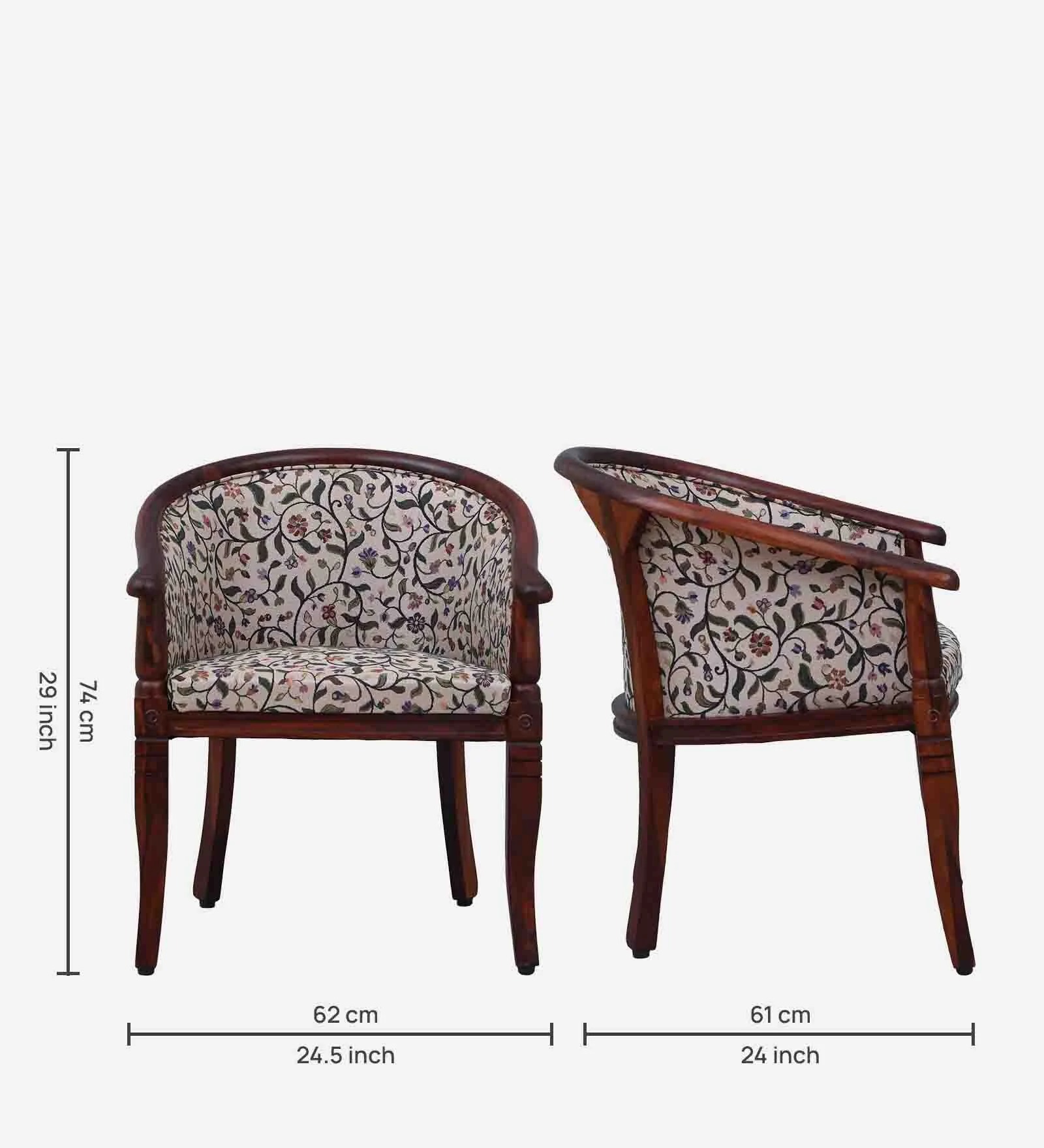 Sheesham Wood Armchair in Honey Oak Finish – Multicolor Design & Scratch-Resistant | Swani Furniture - Image 2