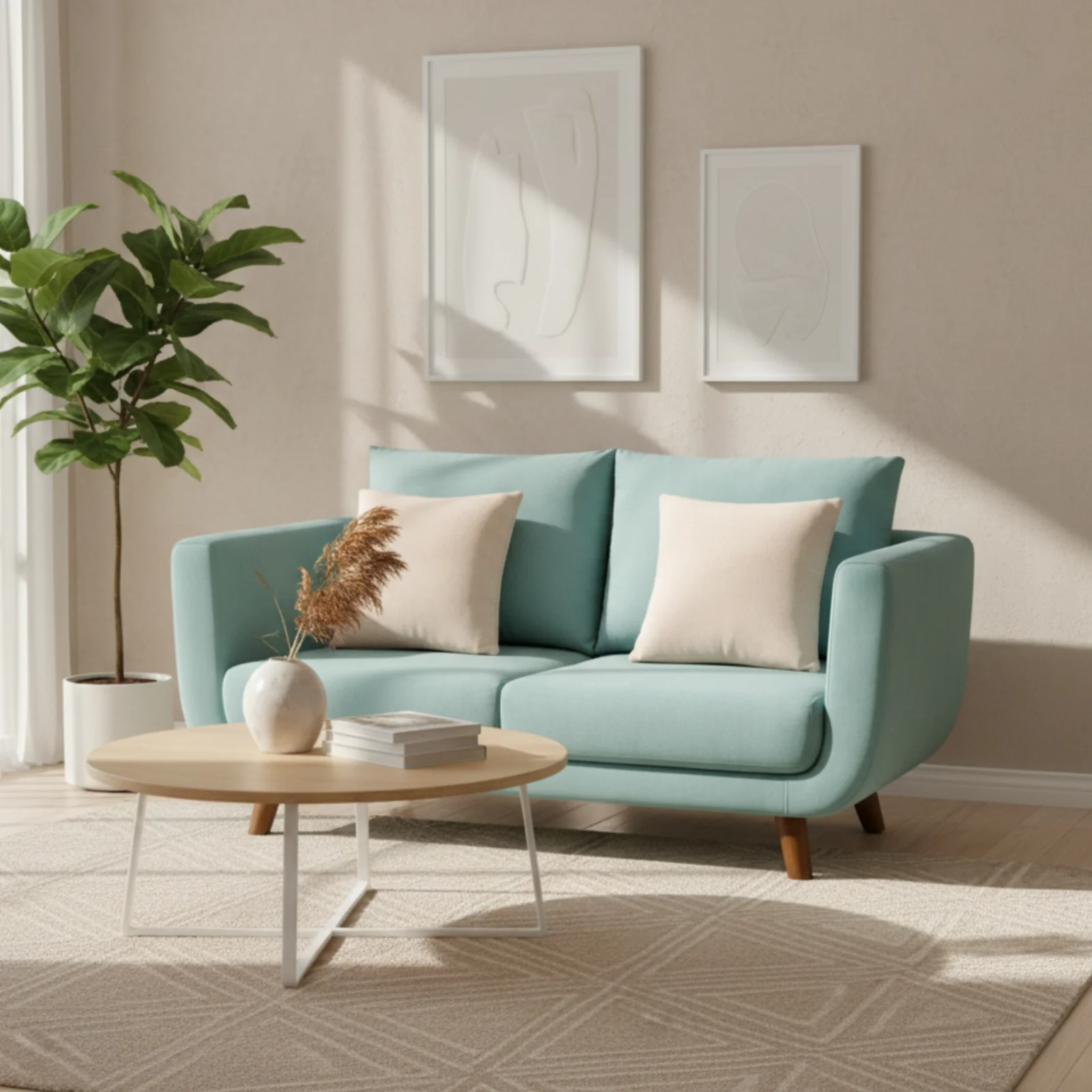 Swani Iconic 2-Seater Sofa – Modern Fabric Couch for Living Room