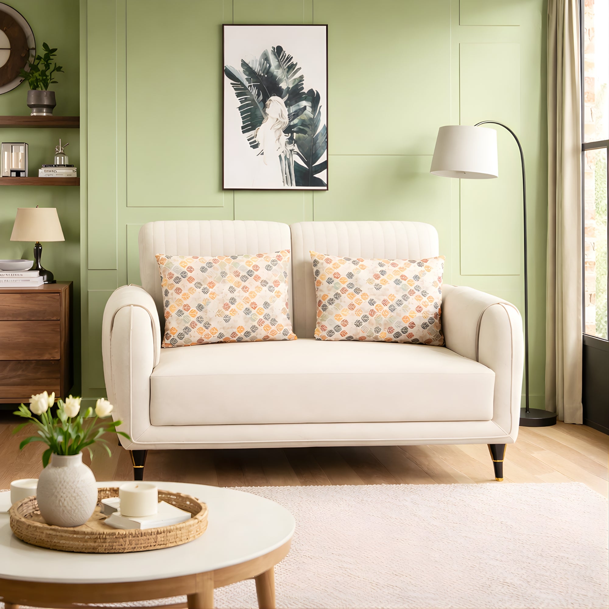 Swani Napoli 2-Seater Sofa – Modern Fabric Couch for Small Living Rooms