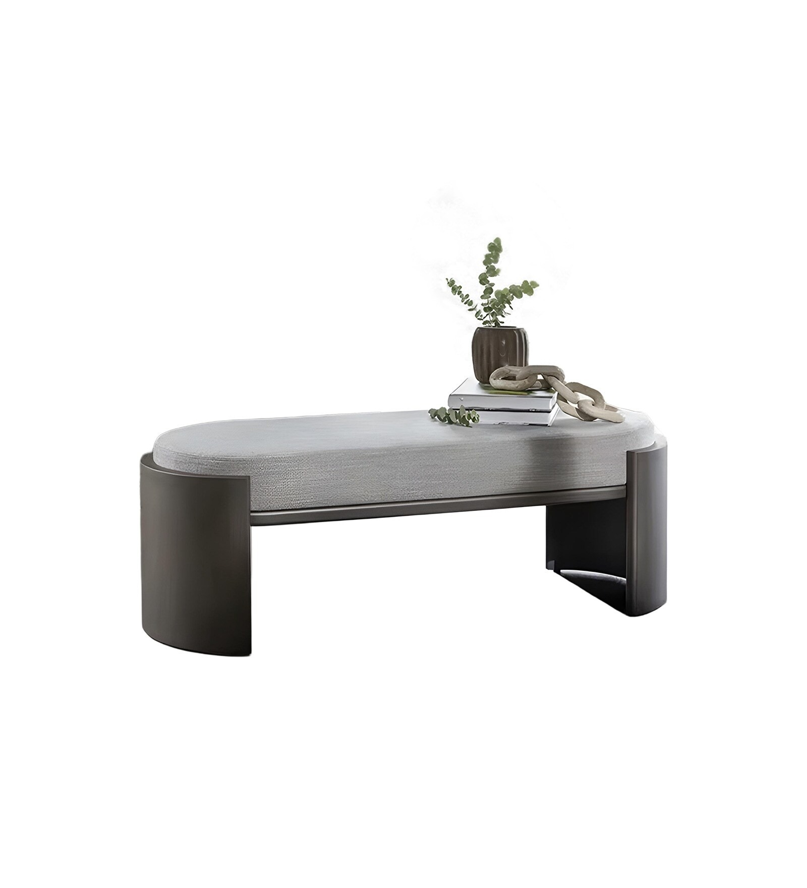 Swani Furniture Elsa Boucle Ottoman in Charcoal Colour - Image 3