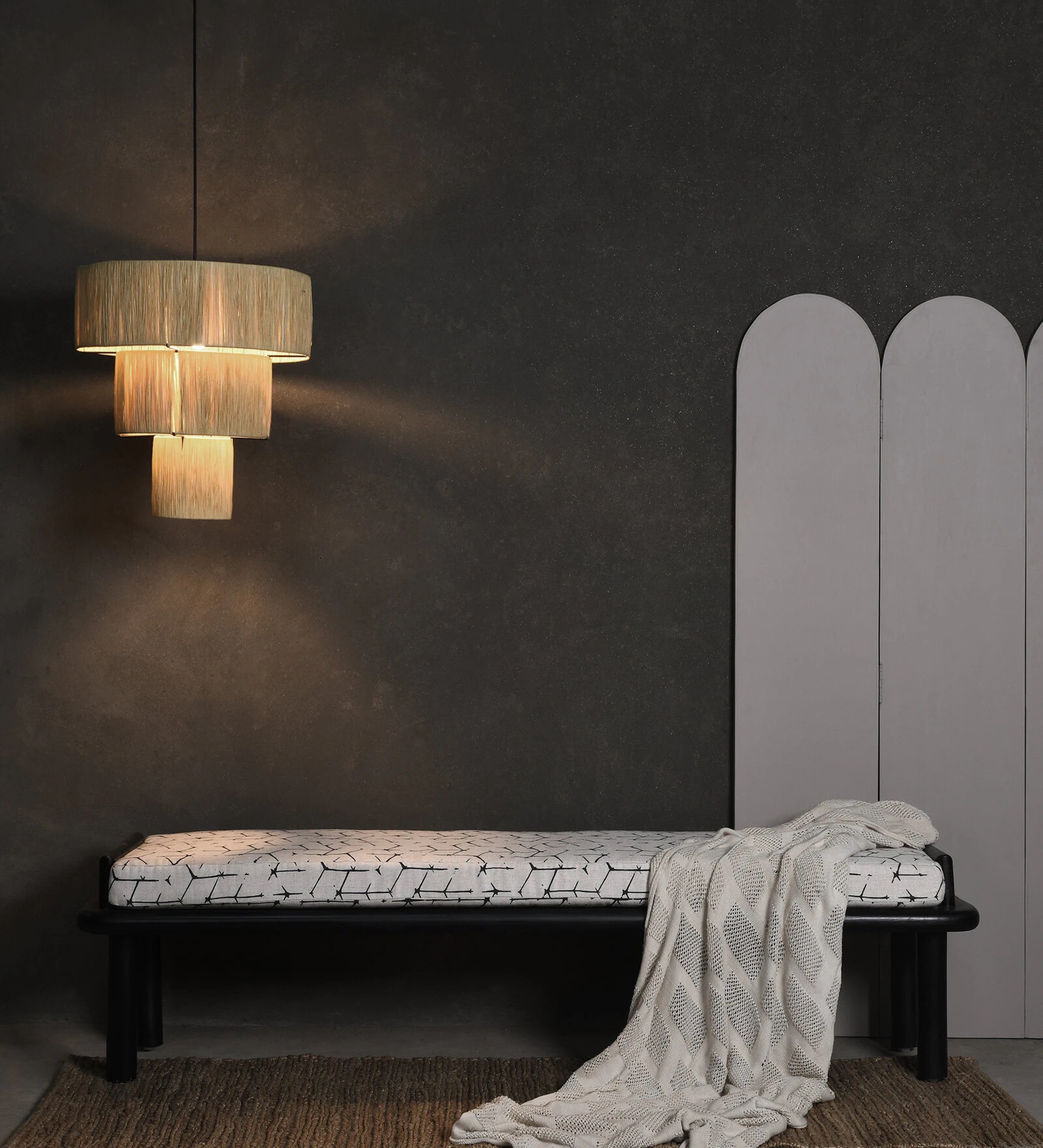 Swani Furniture Asiago Solid Wood Bench in Teak Black Finish