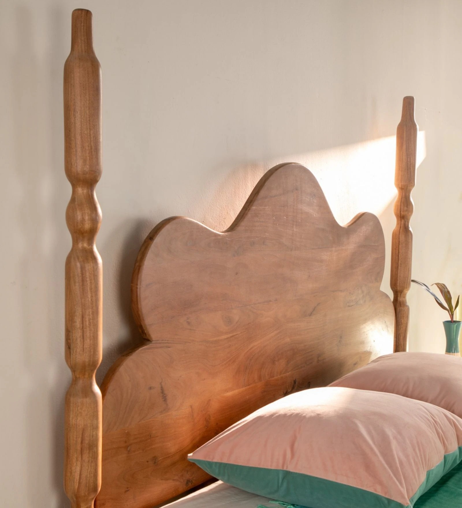 Swani Furniture Miramar Acacia Wood Queen Size Bed in Natural Finish - Image 3