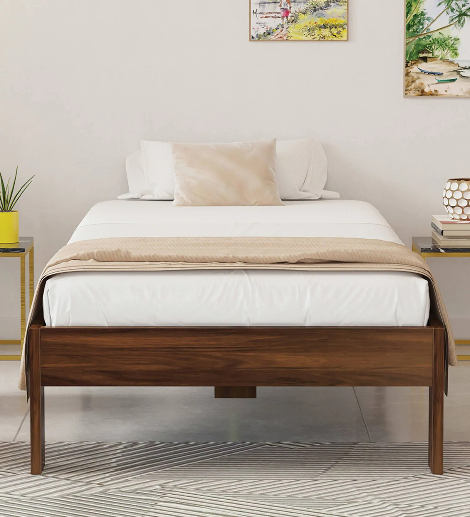 Swani Furniture Roverb Single Size Bed in Brown Maple Finish - Image 2