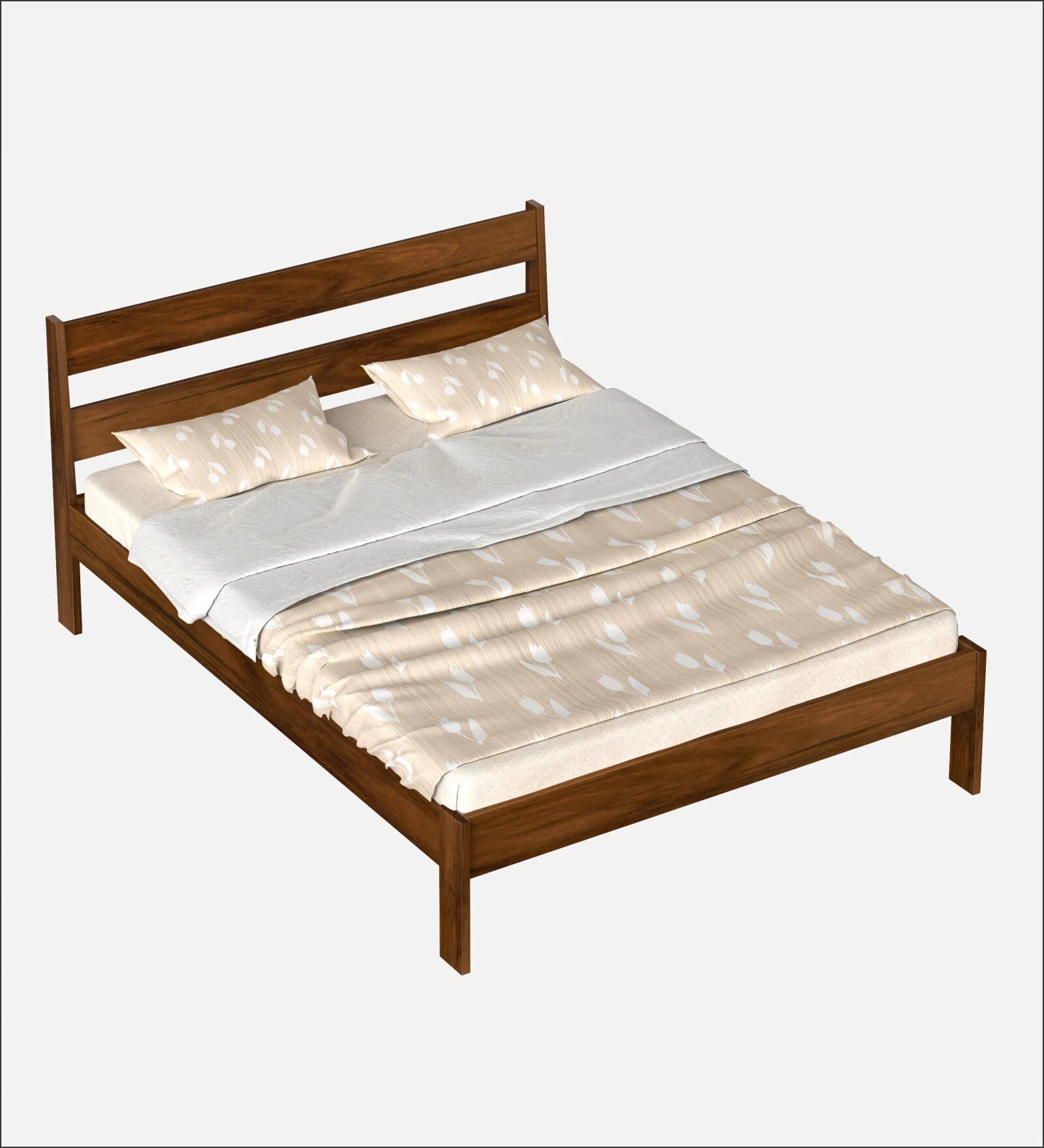 Swani Furniture Roverb Queen Size Bed in Brown Maple Finish - Image 2