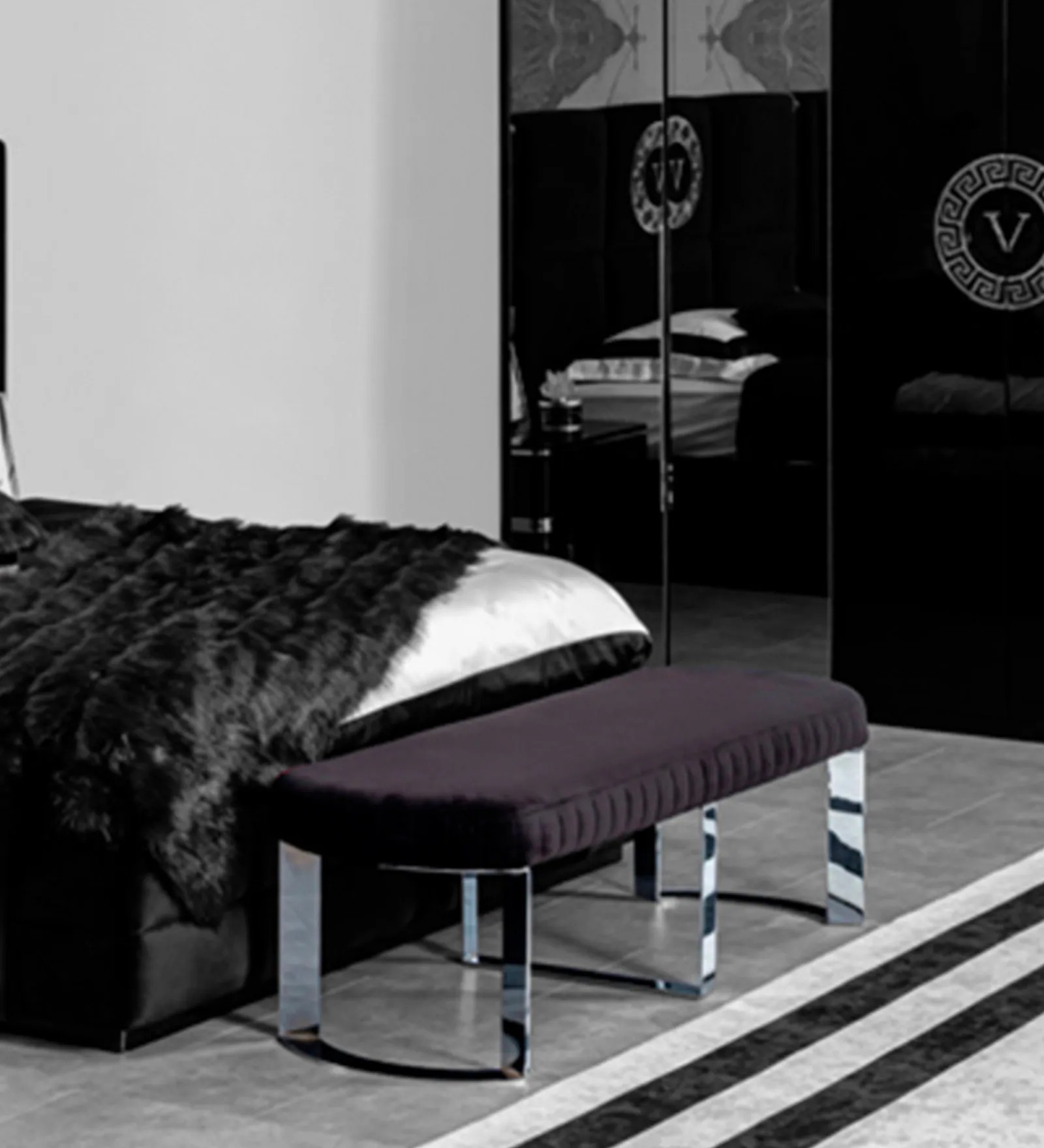 Swani Furniture Versace Bench in Black Colour - Image 2