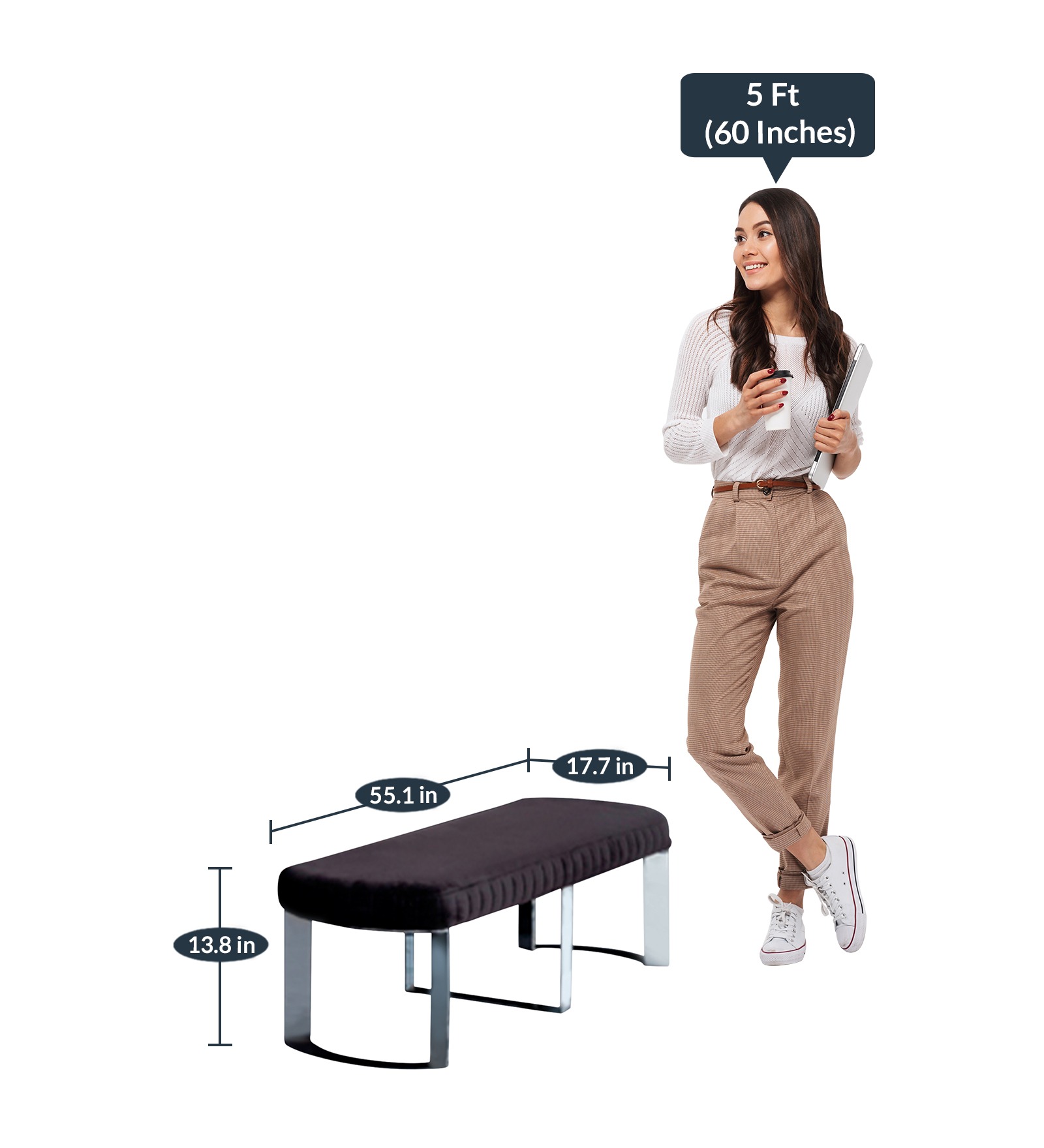 Swani Furniture Versace Bench in Black Colour - Image 3