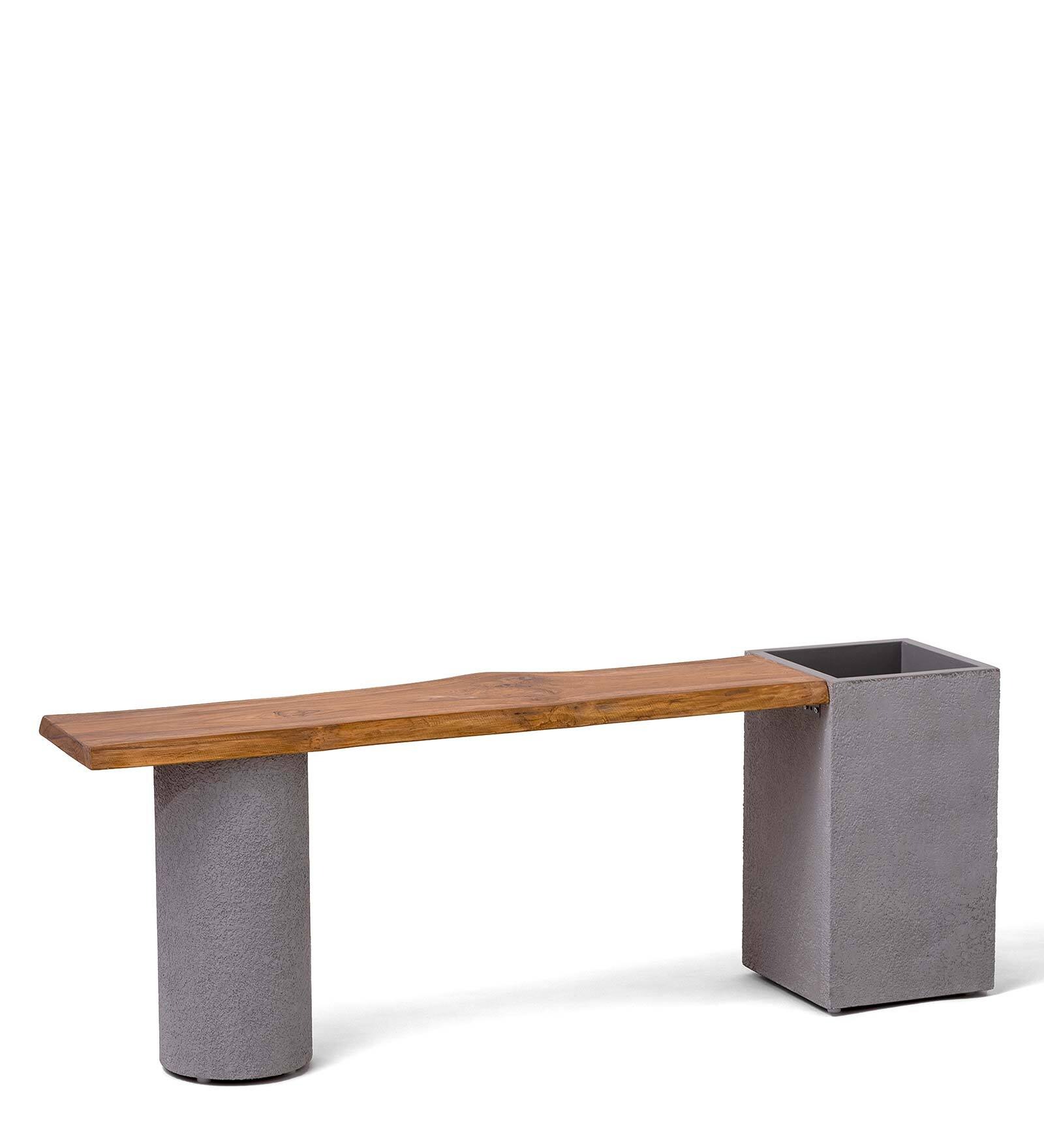 Swani Furniture Dot Microconcrete Wood Planter Bench in Grey Colour - Image 6