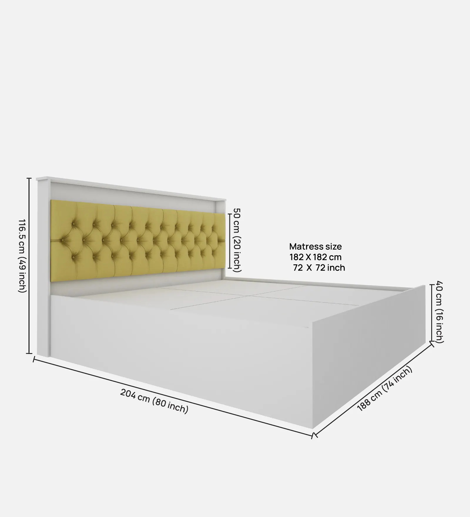 Swani Furniture Ressley King Size Bed in White & Yellow Finish - Image 5