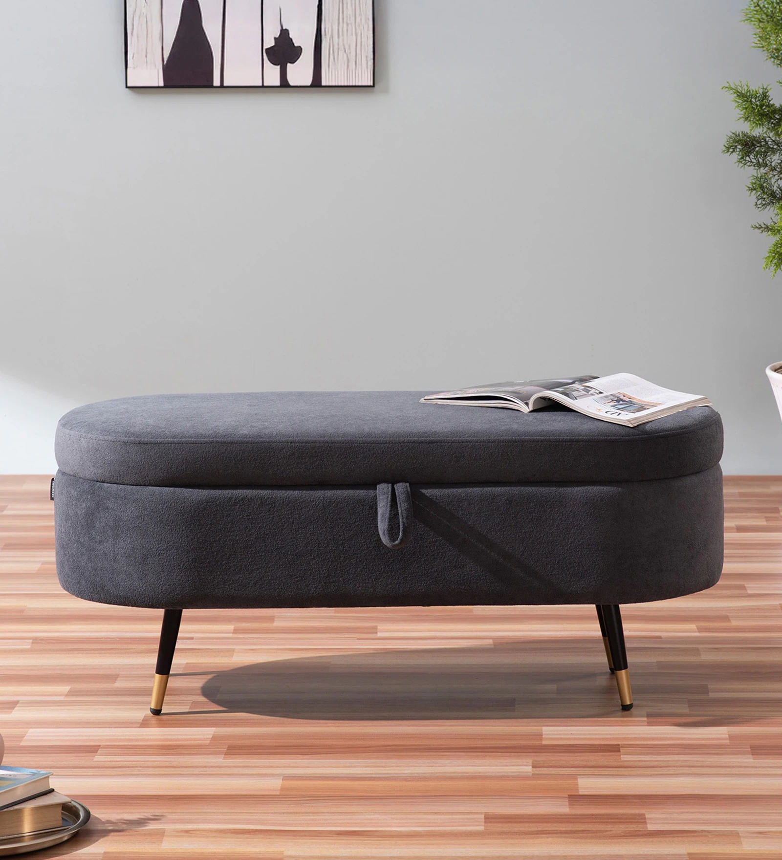 Swani Furniture Sonsie Fabric Bench in Grey Colour