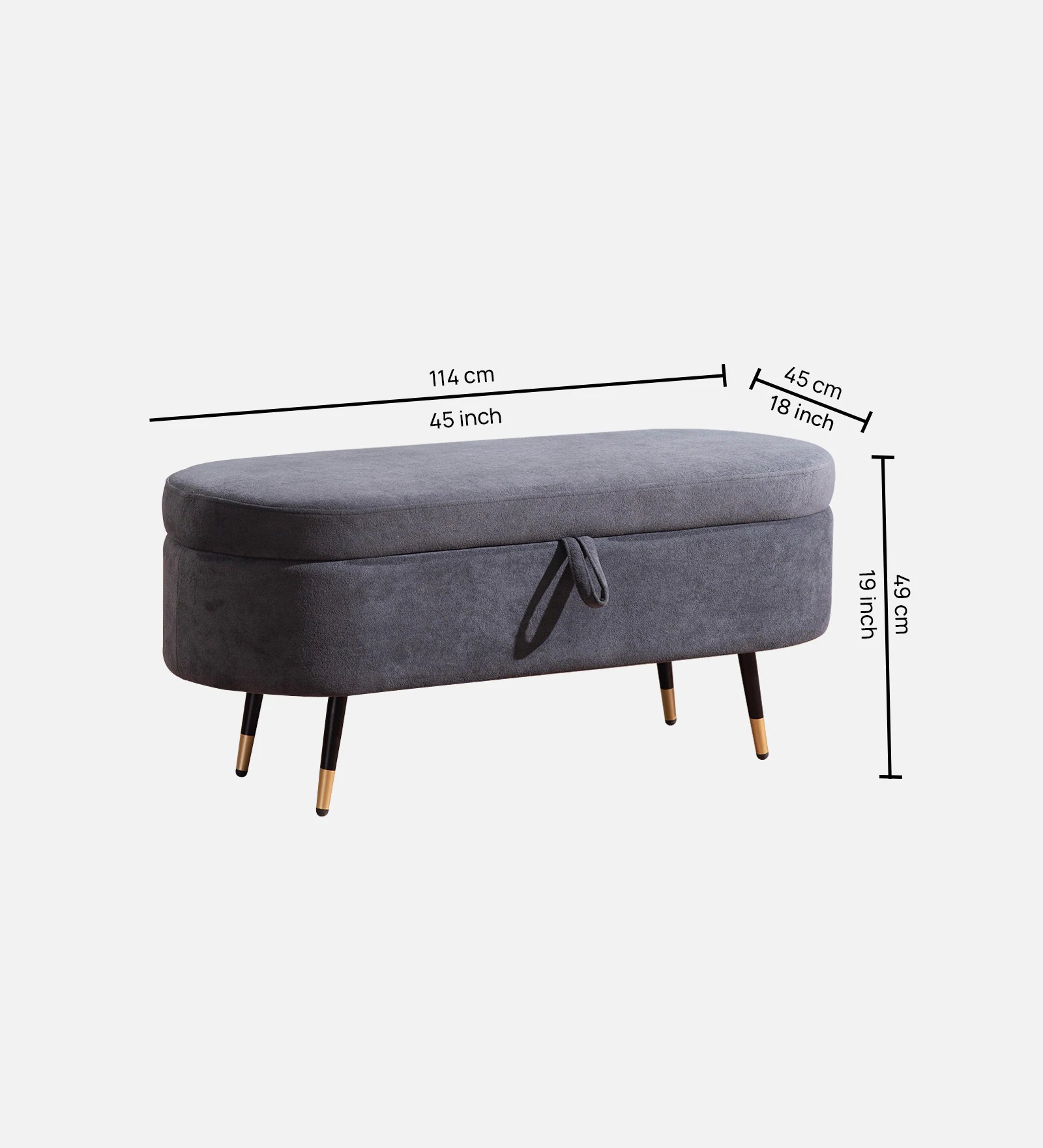 Swani Furniture Sonsie Fabric Bench in Grey Colour - Image 2
