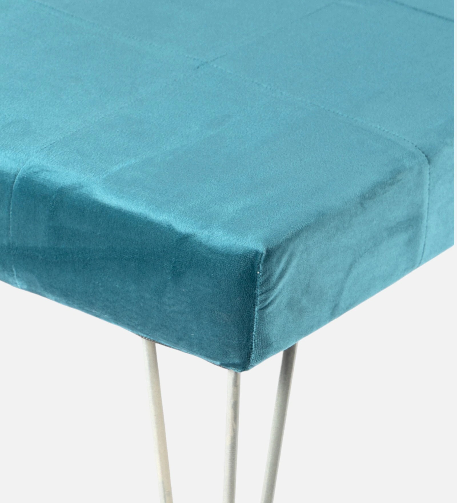 Swani Furniture Belmont Velvet Accent 3 Seater Bench with Metal Legs in Sea Turquoise Colour - Image 8