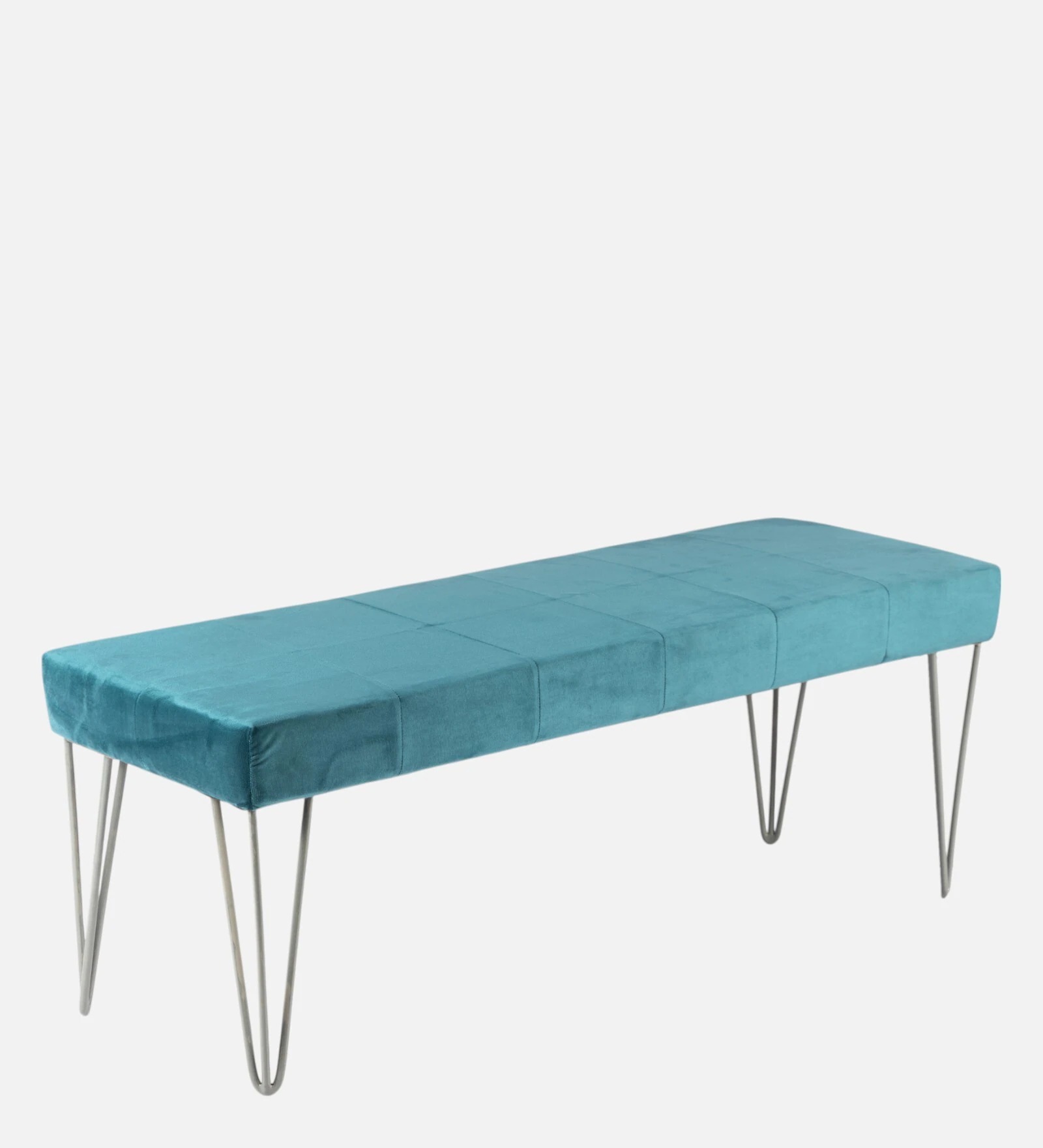 Swani Furniture Belmont Velvet Accent 3 Seater Bench with Metal Legs in Sea Turquoise Colour - Image 4