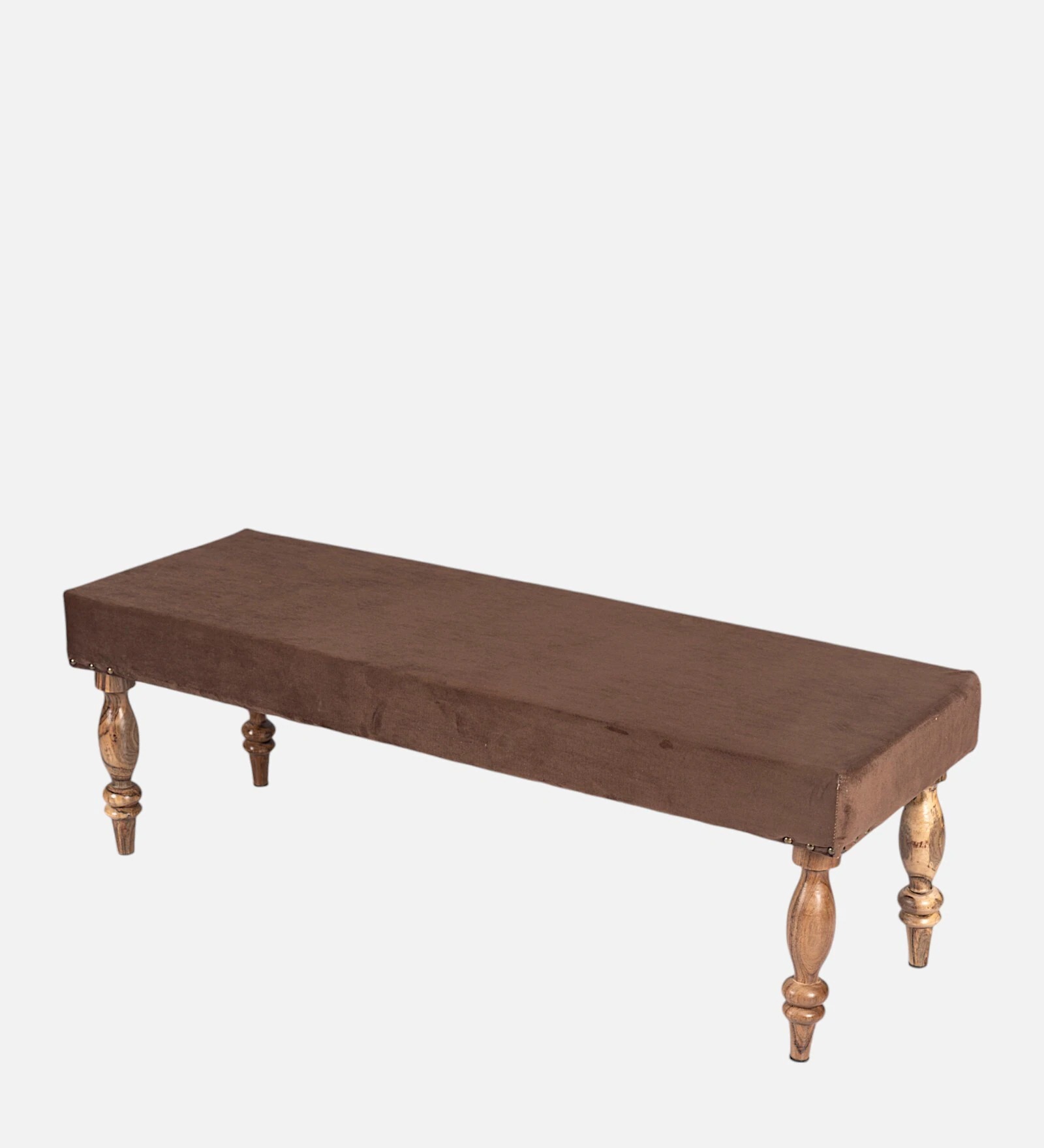 Swani Furniture Cairo Velvet Accent 3 Seater Bench in Brown Colour - Image 3