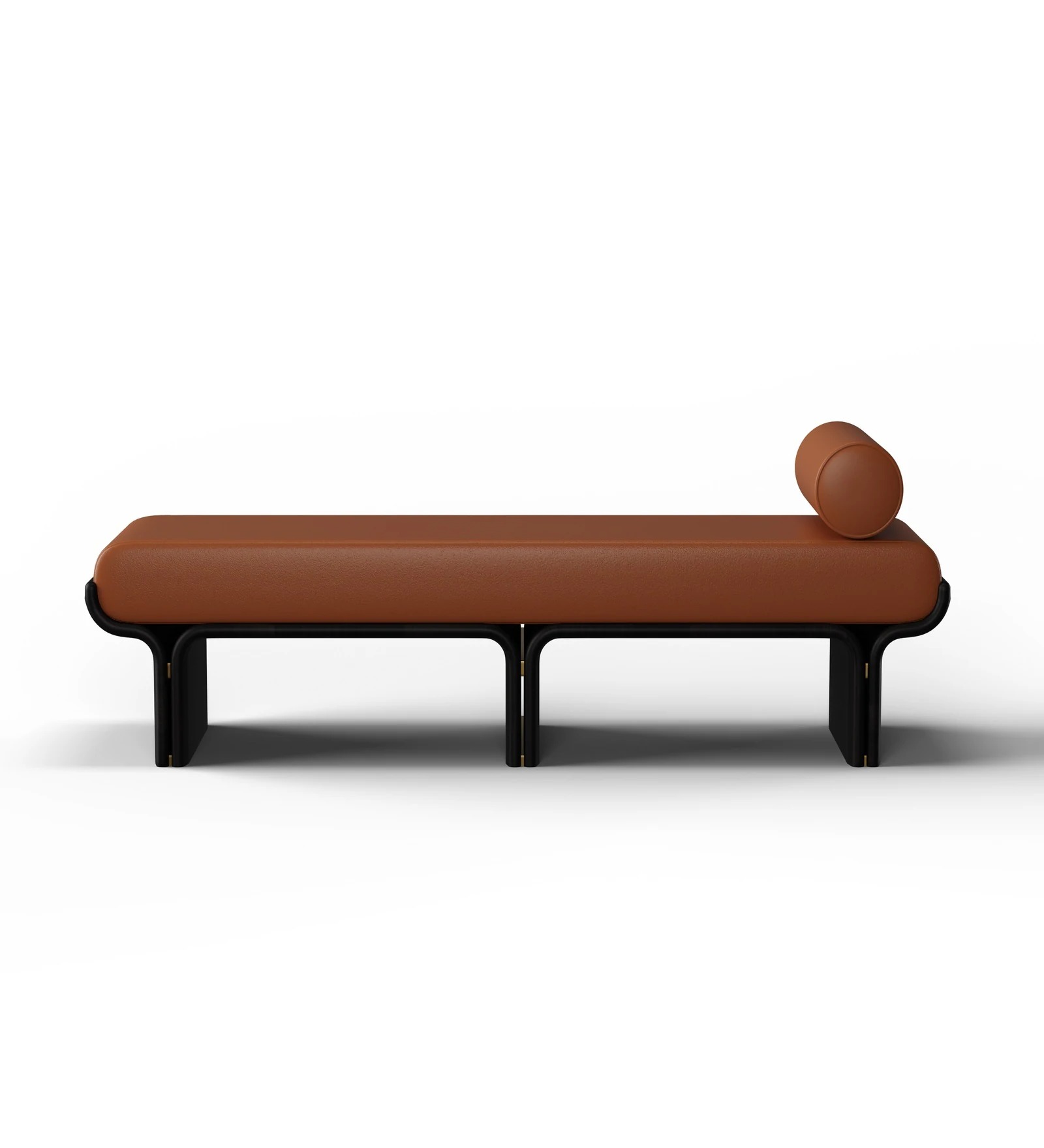 Swani Furniture Jawhead Esquire Fabric Bench in Brown Finish - Image 2