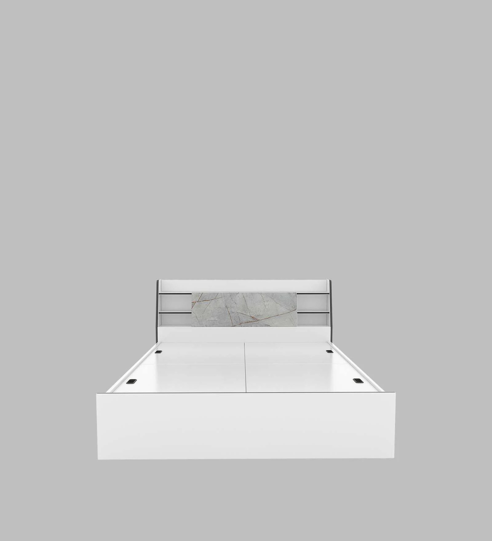 Swani Furniture Marbito Queen Size Bed in White Finish with Box Storage - Image 2