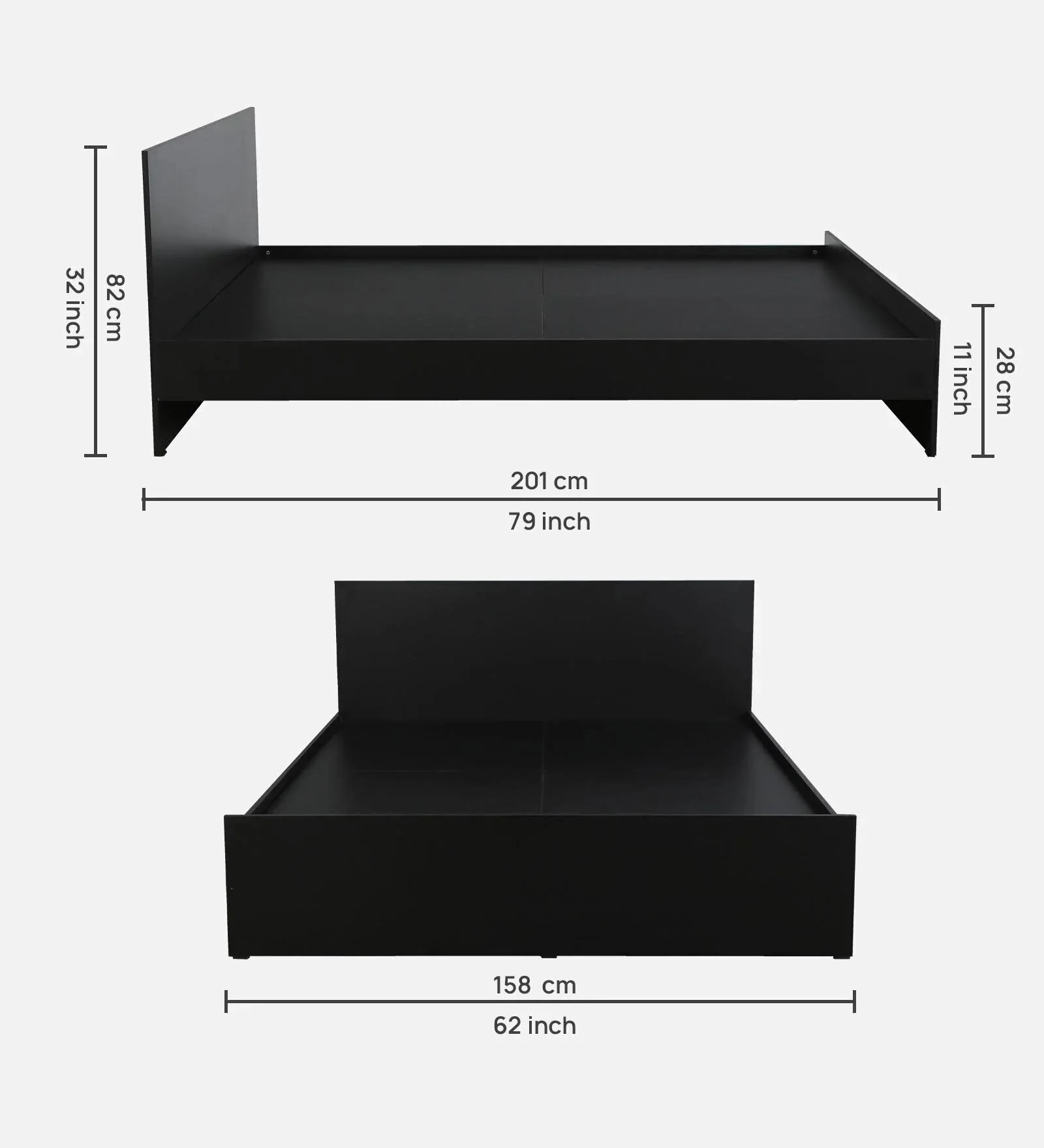 Swani Furniture Persia Queen Size Bed in Wenge Finish - Image 2