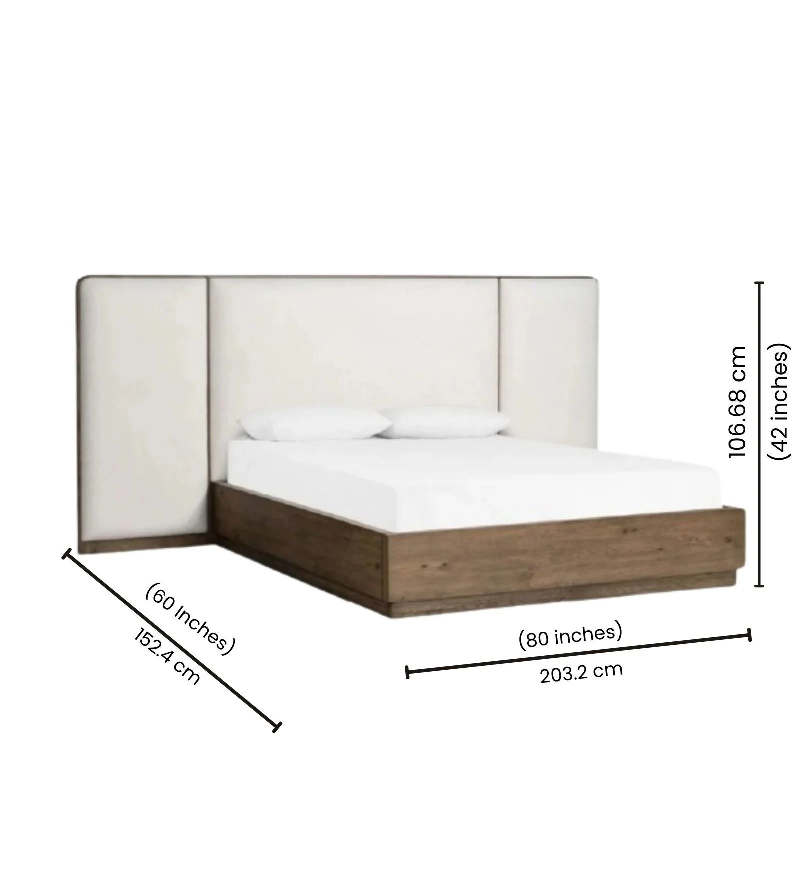 Swani Furniture Riverdale Queen Size Bed with Hydraulic Storage in White Finish - Image 2
