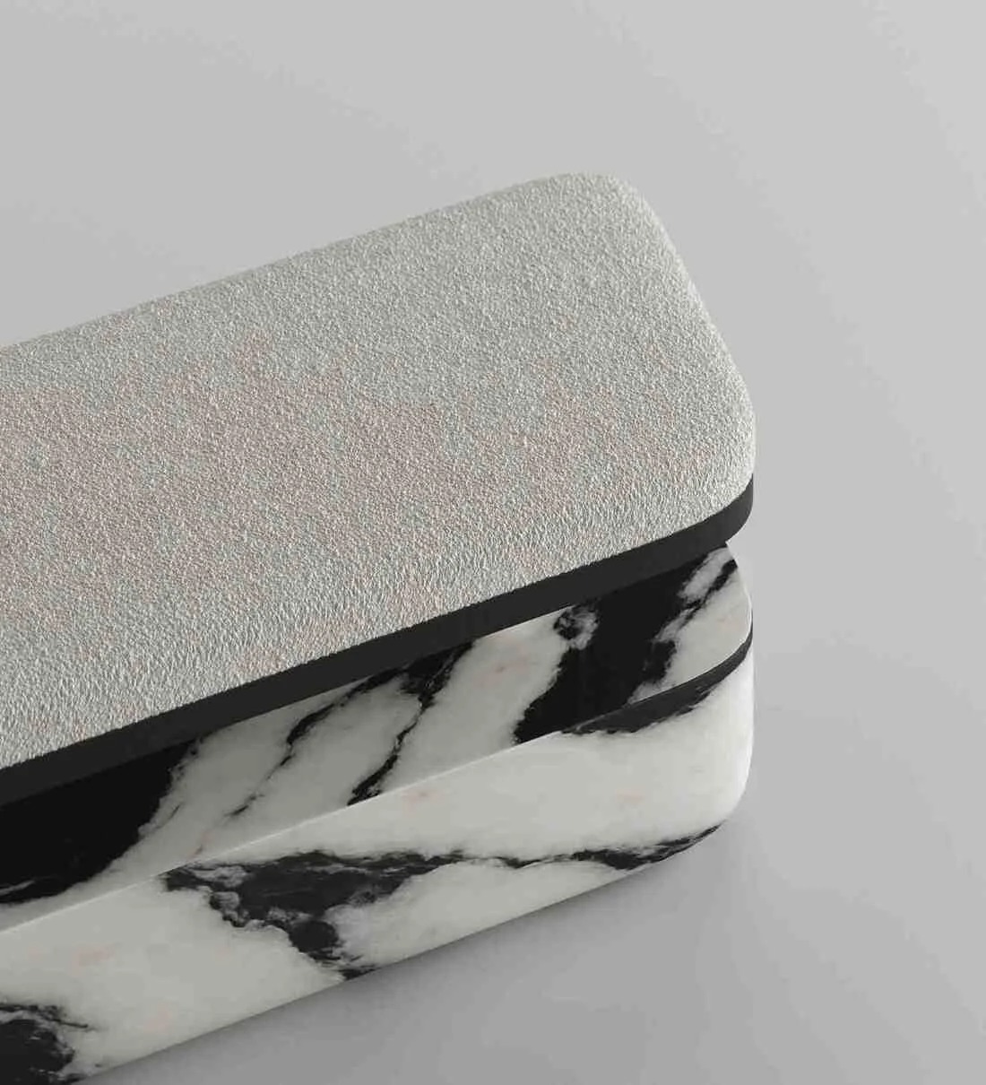 Swani Furniture Panda Marble Bench in Black & White Finish - Image 6