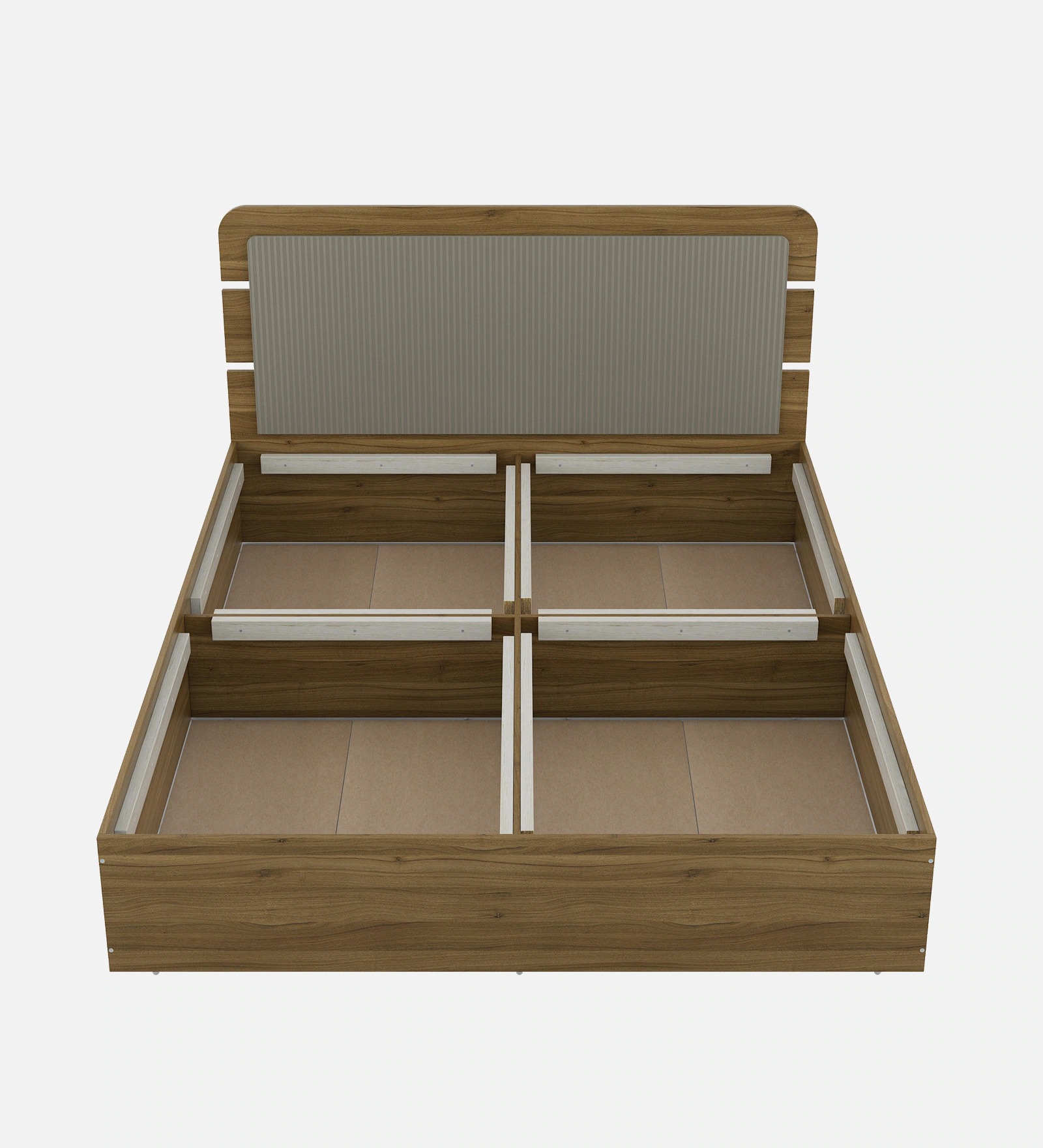 Swani Furniture Zenvora King Size Bed with Box Storage in Melamine Finish - Image 4