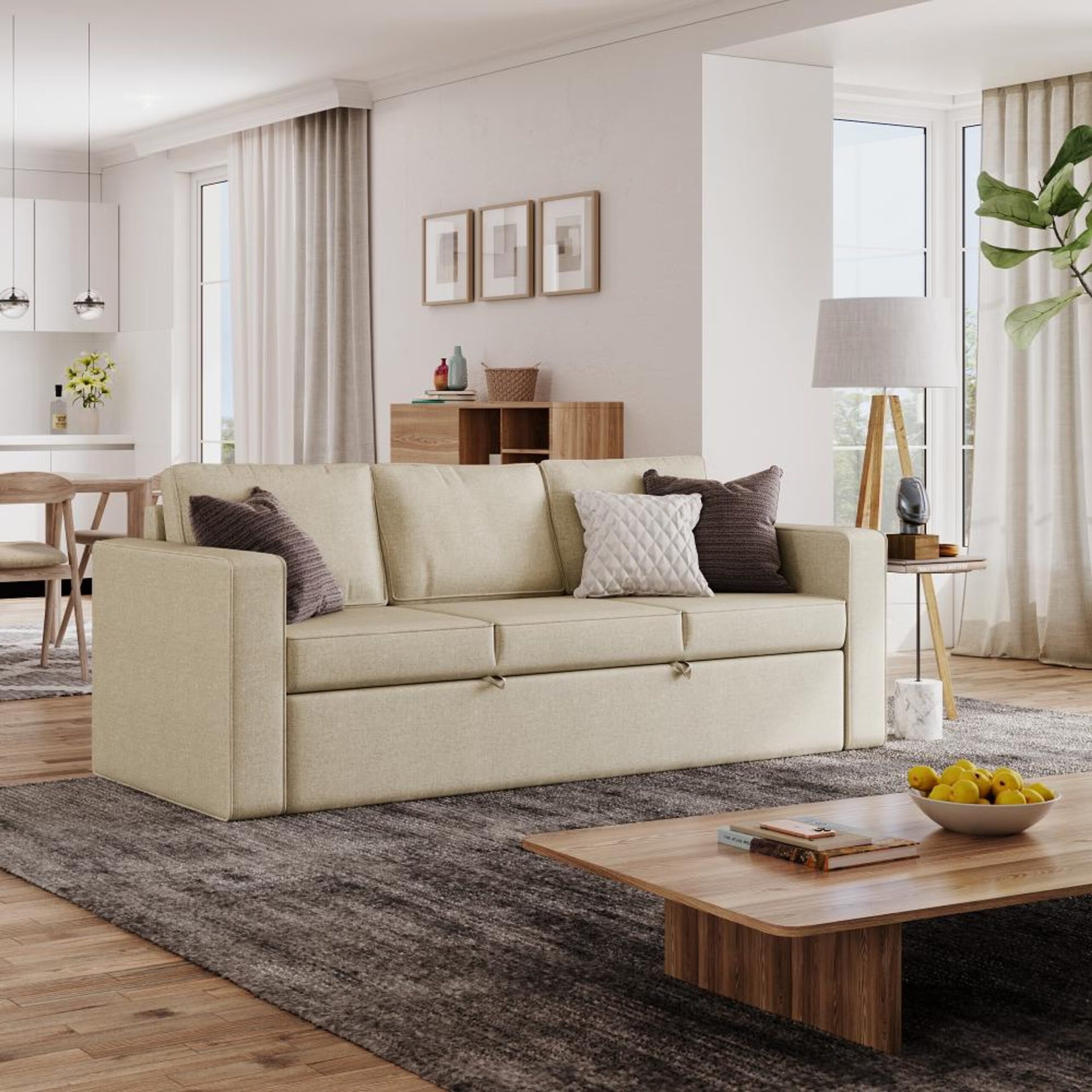 Swani Furniture Napper Convertible 3 Seater Sofa Cum Bed (Without Storage) - Image 9