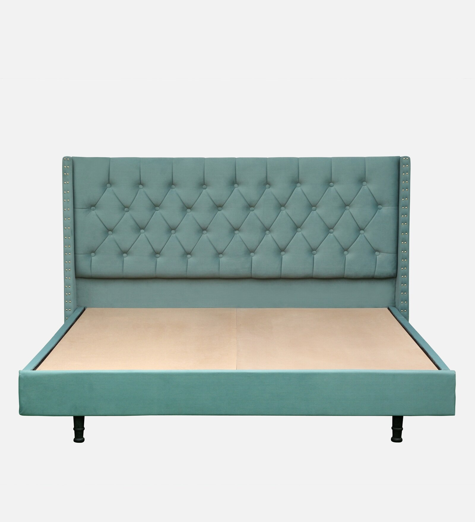 Swani Furniture Maraya Upholstered King Size Bed in Teal Green Color - Image 4