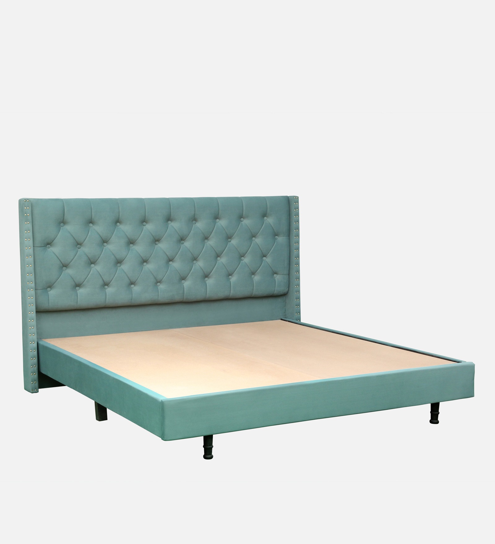 Swani Furniture Maraya Upholstered King Size Bed in Teal Green Color - Image 5