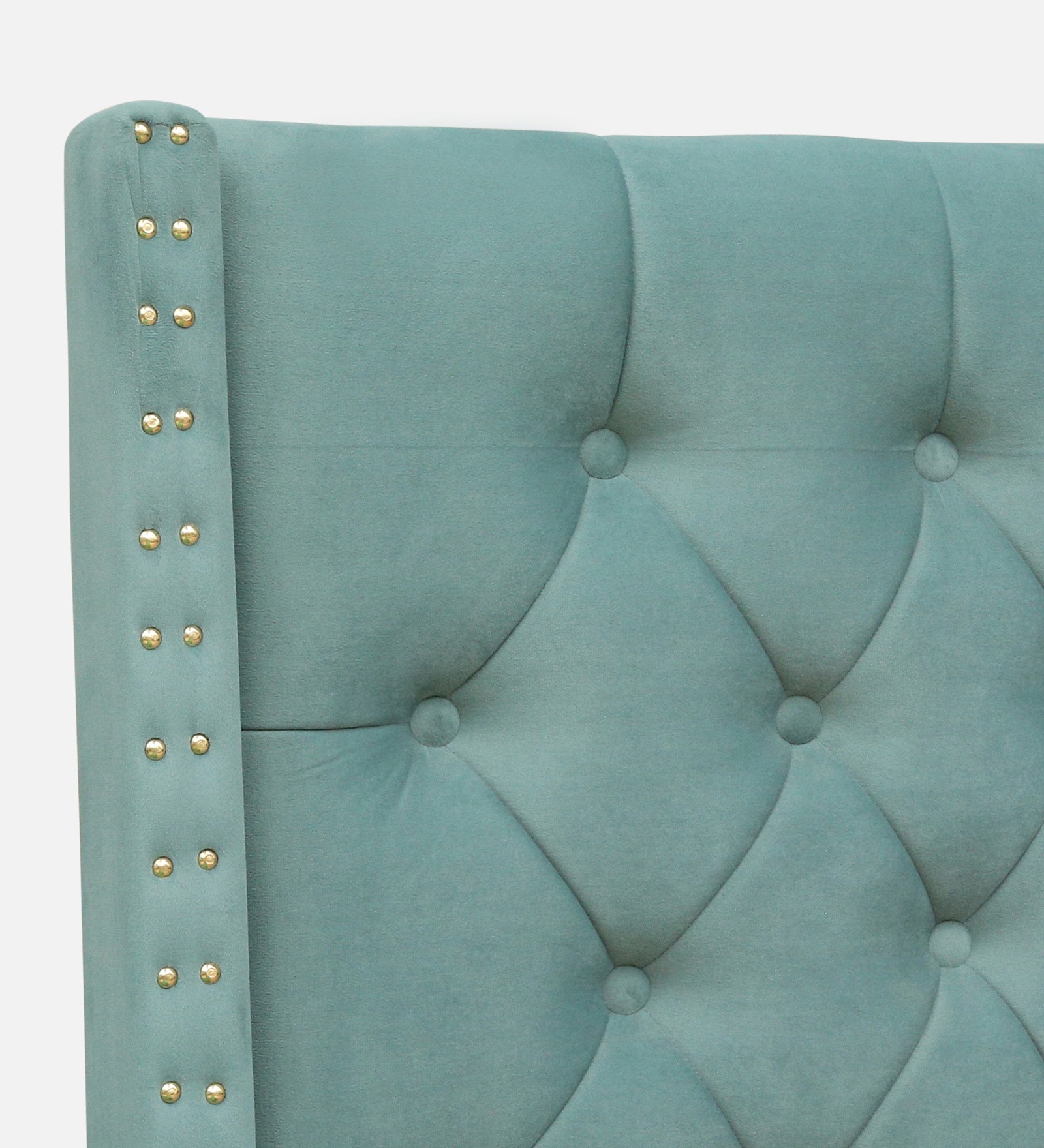 Swani Furniture Maraya Upholstered King Size Bed in Teal Green Color - Image 10