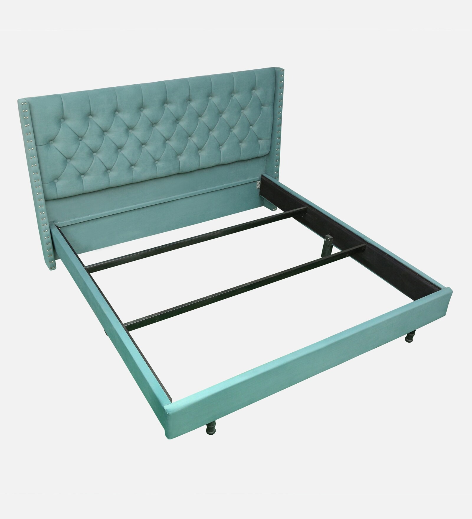 Swani Furniture Maraya Upholstered King Size Bed in Teal Green Color - Image 7