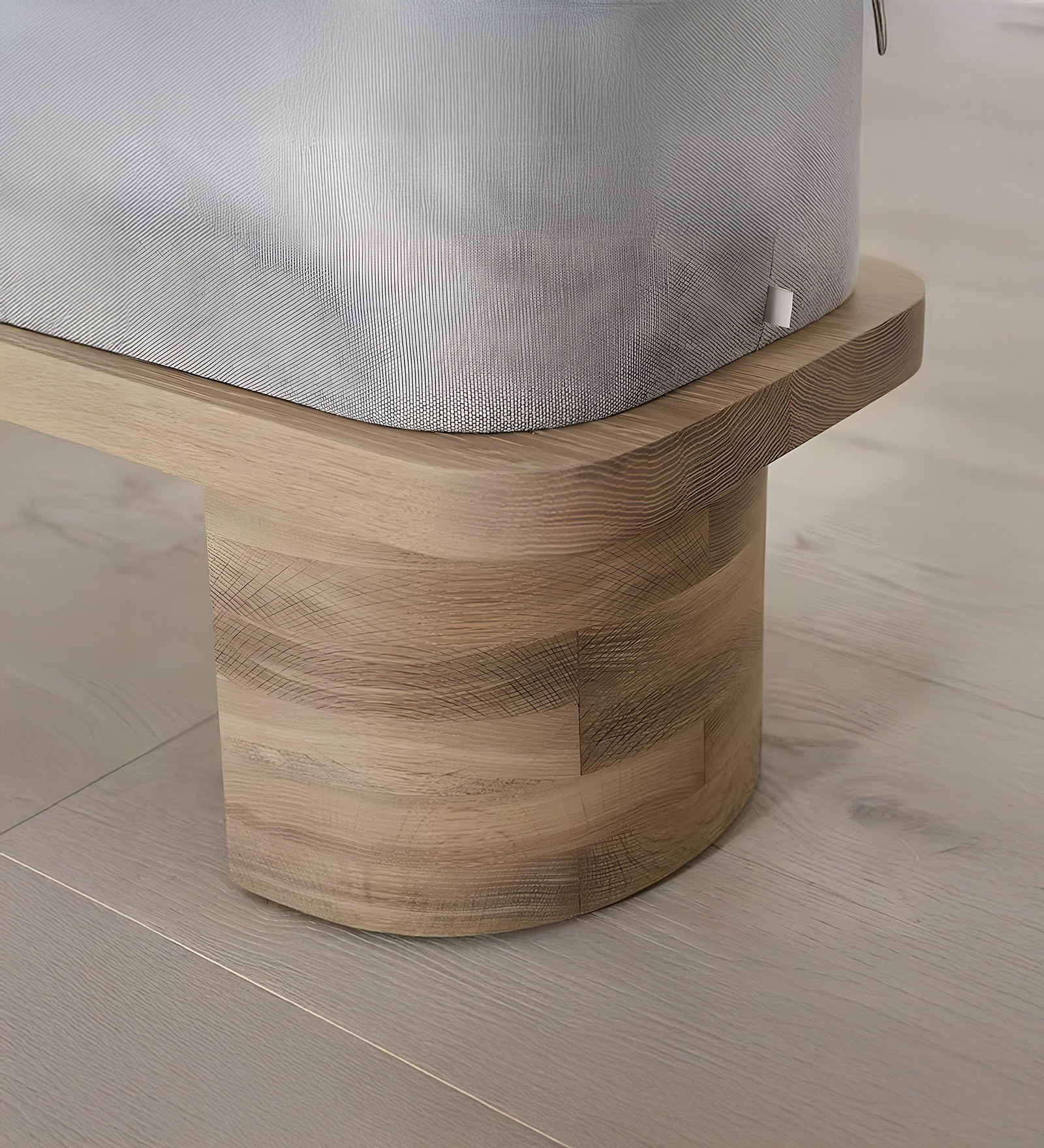 Swani Furniture Saga Boucle Ottoman in Teak Colour - Image 11