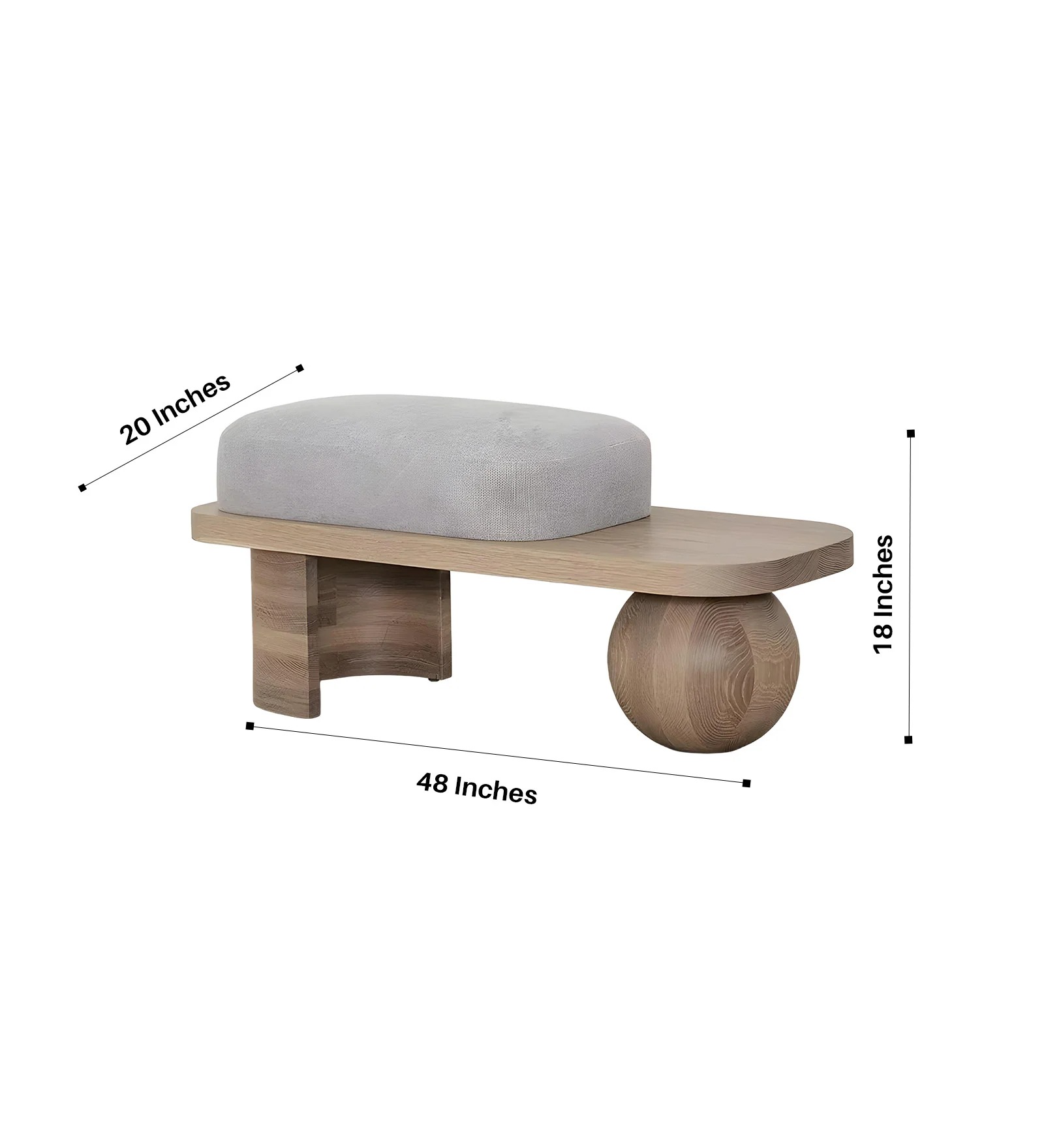 Swani Furniture Saga Boucle Ottoman in Teak Colour - Image 2