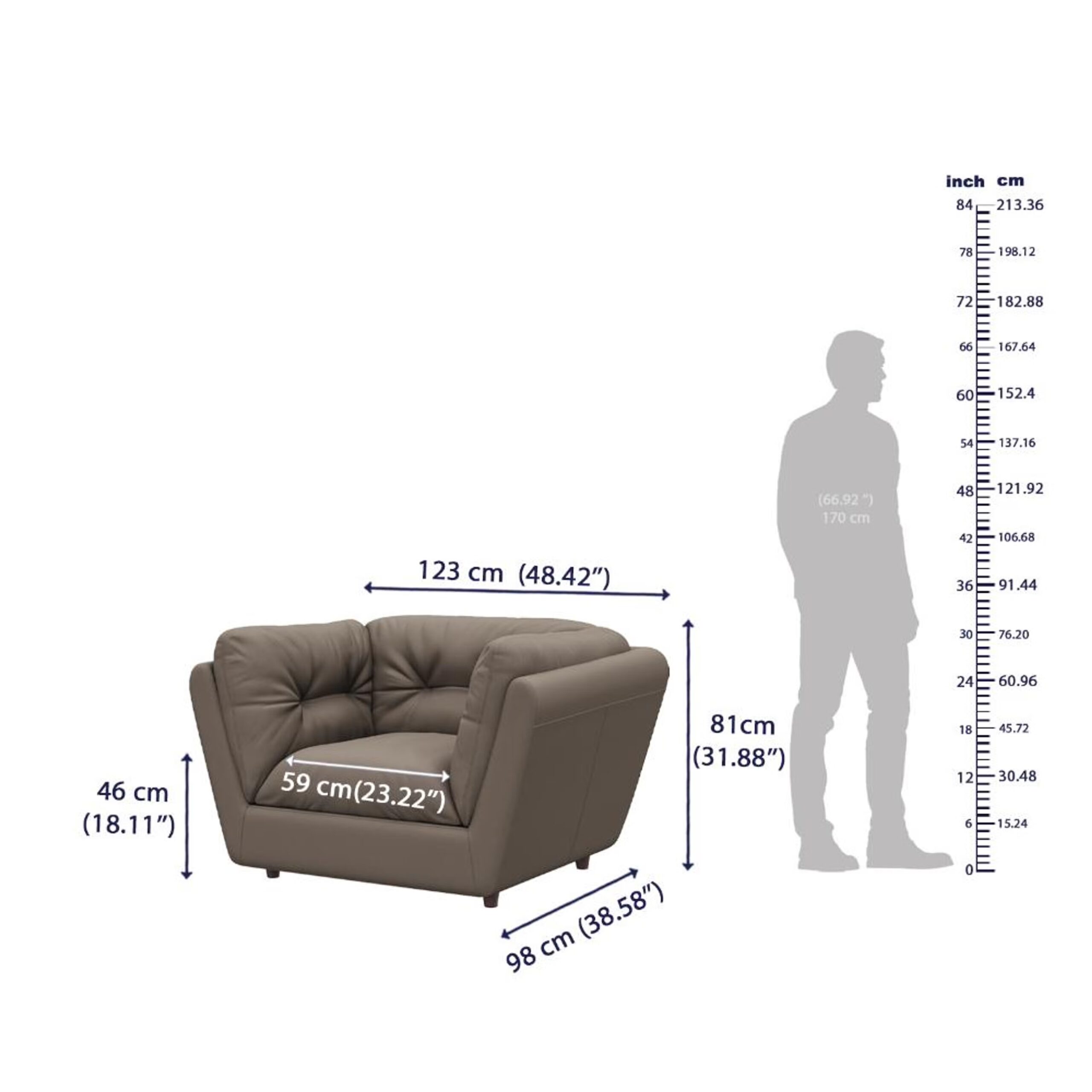 Swani Furniture Osuna 1 Seater Sofa – Modern Living Room Sofa - Image 4