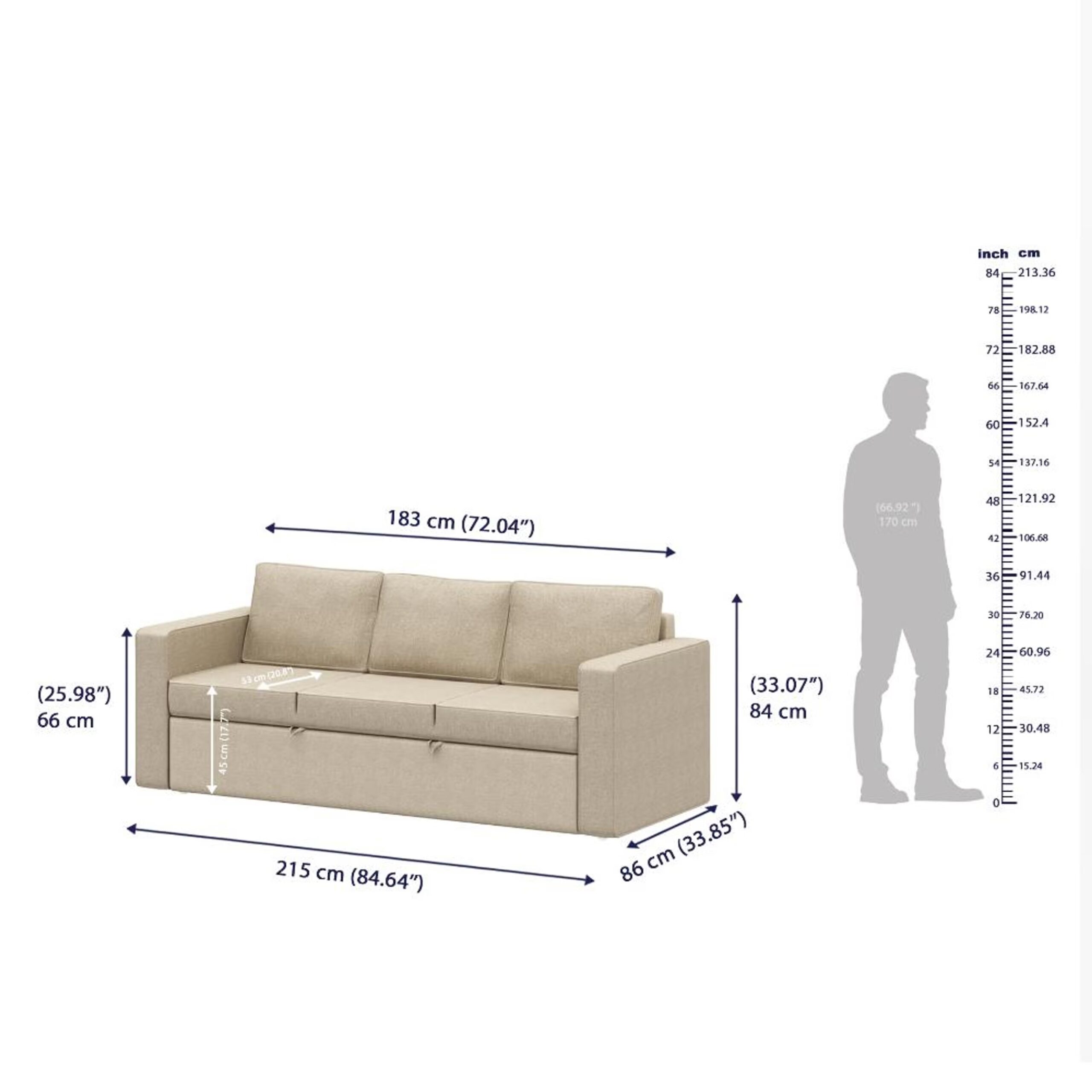 Swani Furniture Napper Convertible 3 Seater Sofa Cum Bed (Without Storage) - Image 3