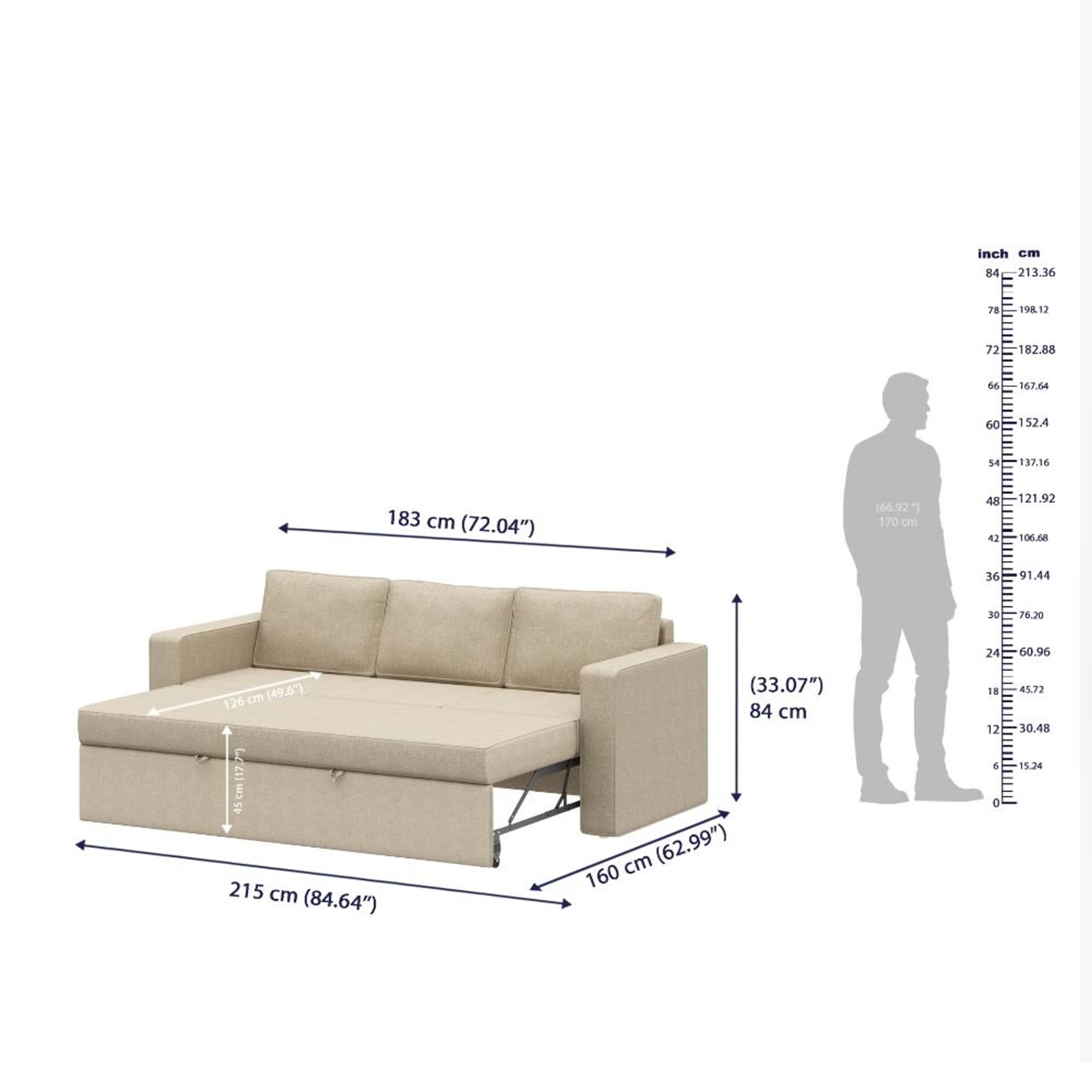 Swani Furniture Napper Convertible 3 Seater Sofa Cum Bed (Without Storage) - Image 4