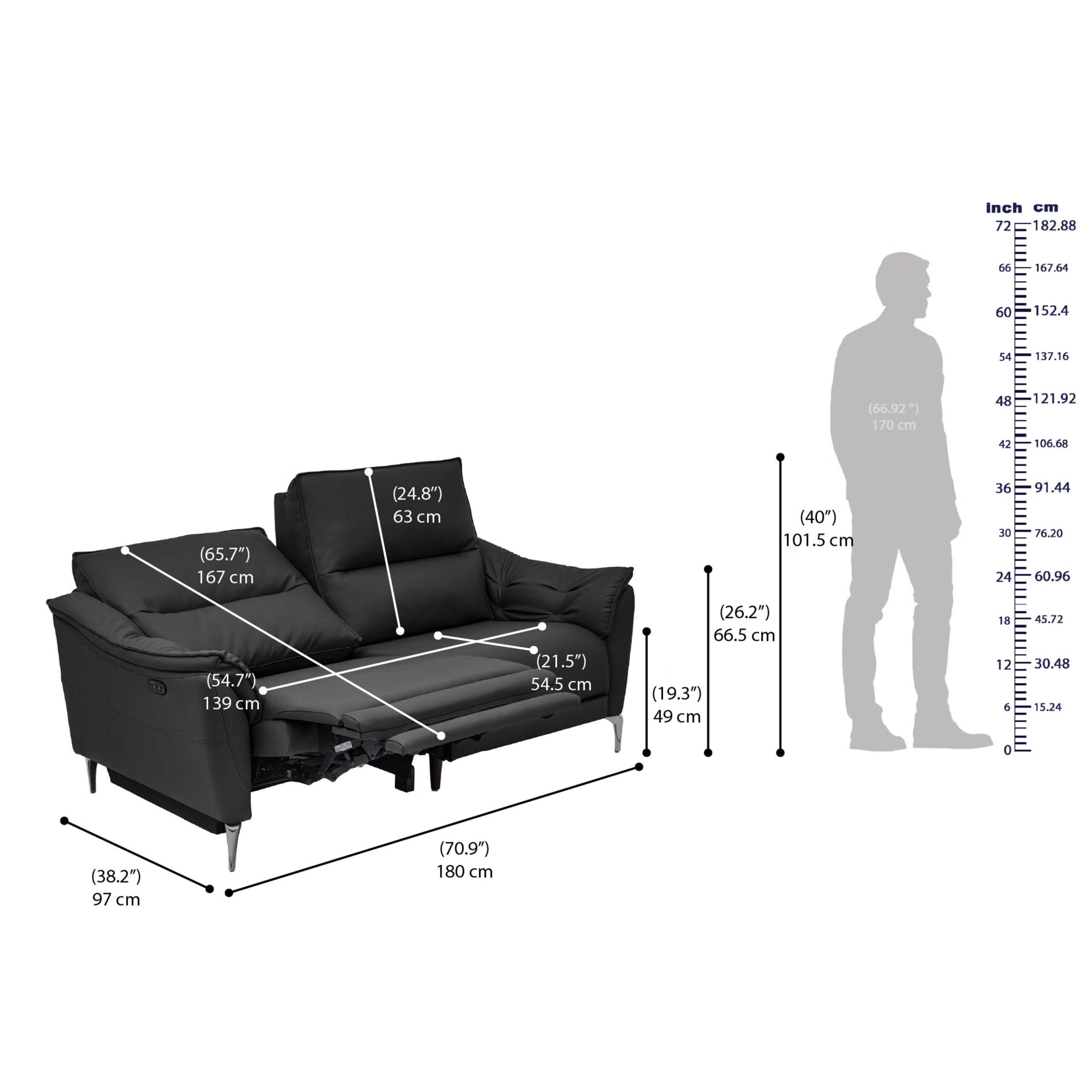 Swani Furniture Tuvalu Large Motion 2 Seater Sofa - Image 7