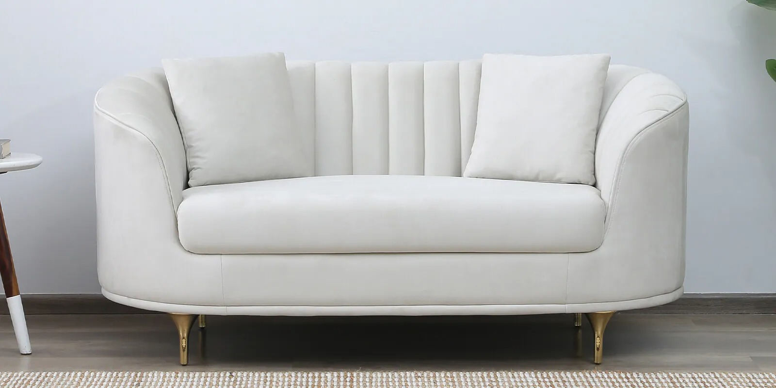 Swani Jacinth Fabric 3-Seater Sofa – Cream Colour