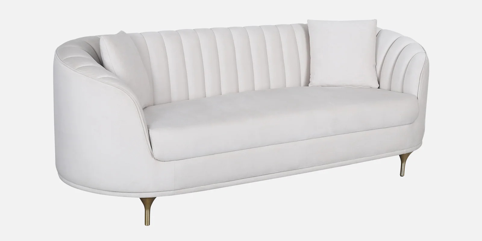 Swani Jacinth Fabric 3-Seater Sofa – Cream Colour - Image 3
