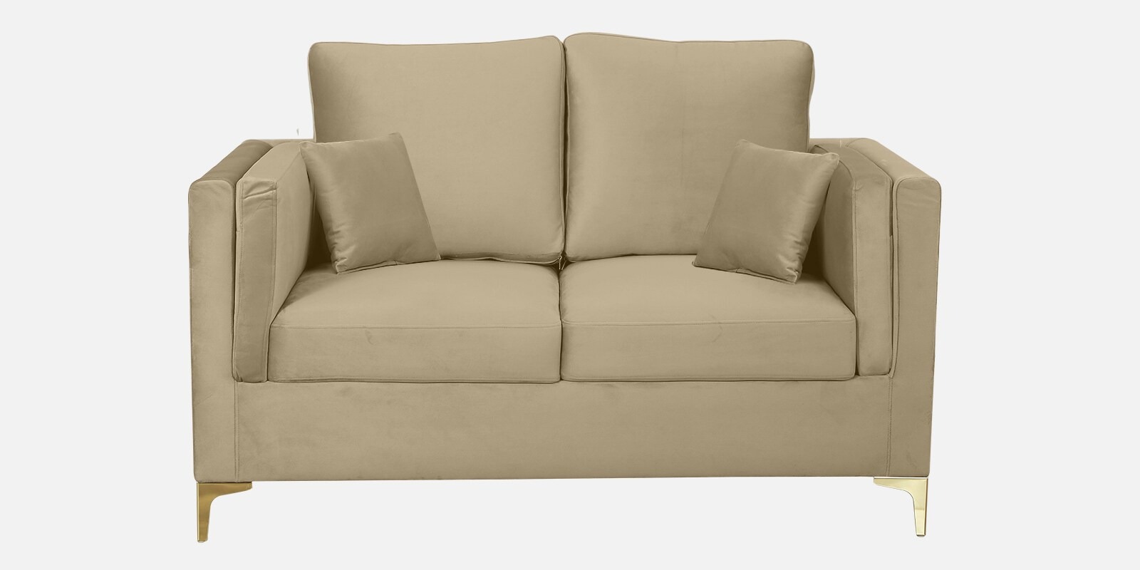 Swani Dona Velvet 2-Seater Sofa – Bone White Colour - Image 4