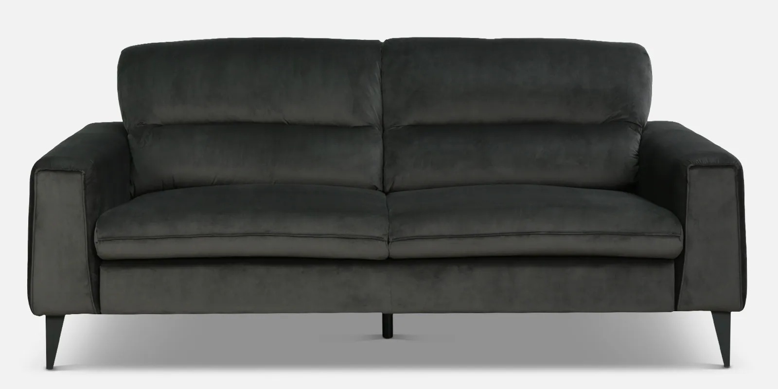 Swani Volkach Velvet 3-Seater Sofa – Steel Grey Colour - Image 3