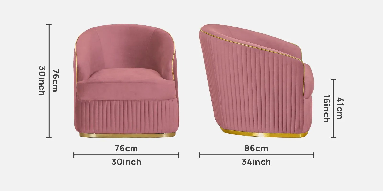 Swani Victoria Velvet Sofa Set – Onion Pink Colour (3+1+1) - Image 3