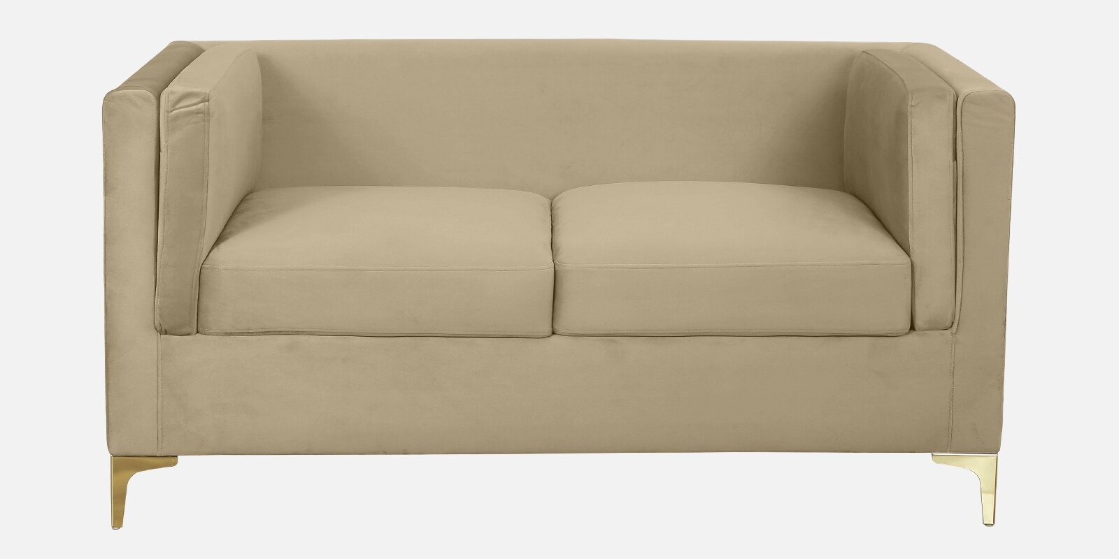 Swani Dona Velvet 2-Seater Sofa – Bone White Colour - Image 7