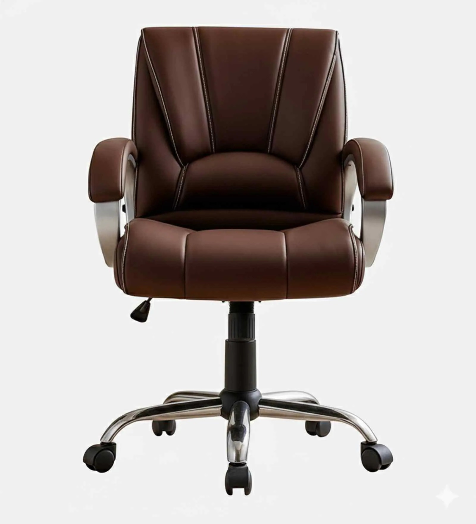 Mid Back Leatherette Executive Chair in Brown – Comfortable Office Chair | Swani Furniture - Image 4