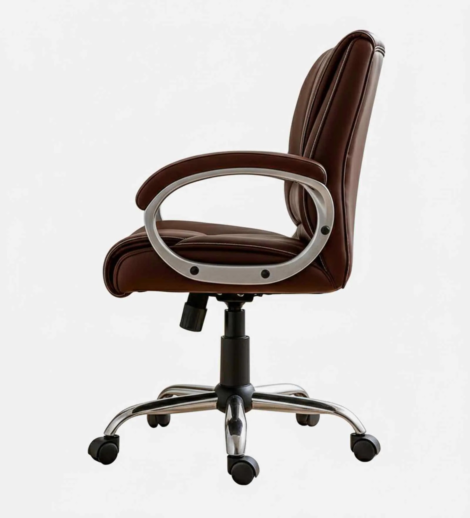 Mid Back Leatherette Executive Chair in Brown – Comfortable Office Chair | Swani Furniture - Image 5