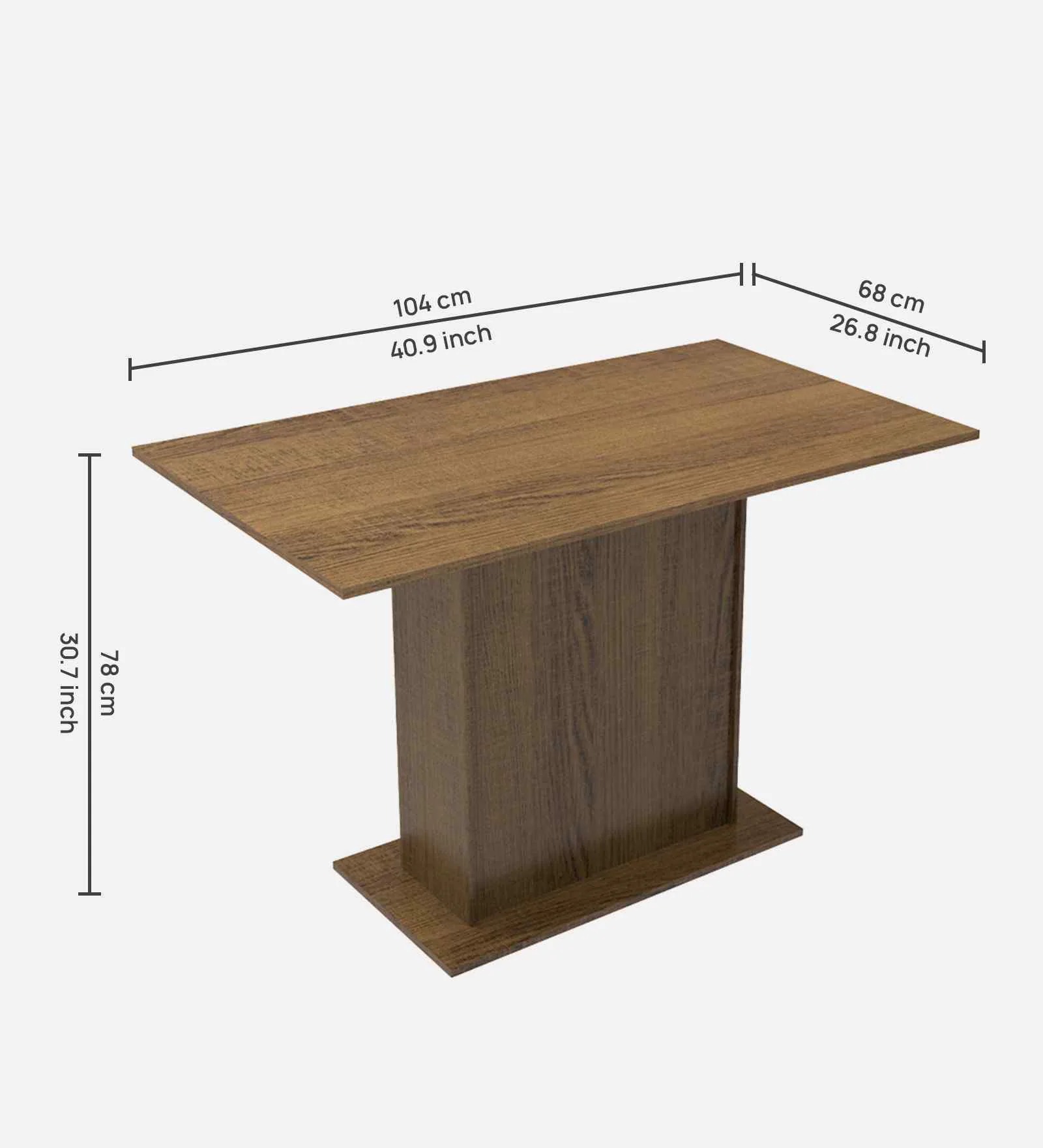 Swani Vetro 6-Seater Dining Table – Brown Finish - Image 2